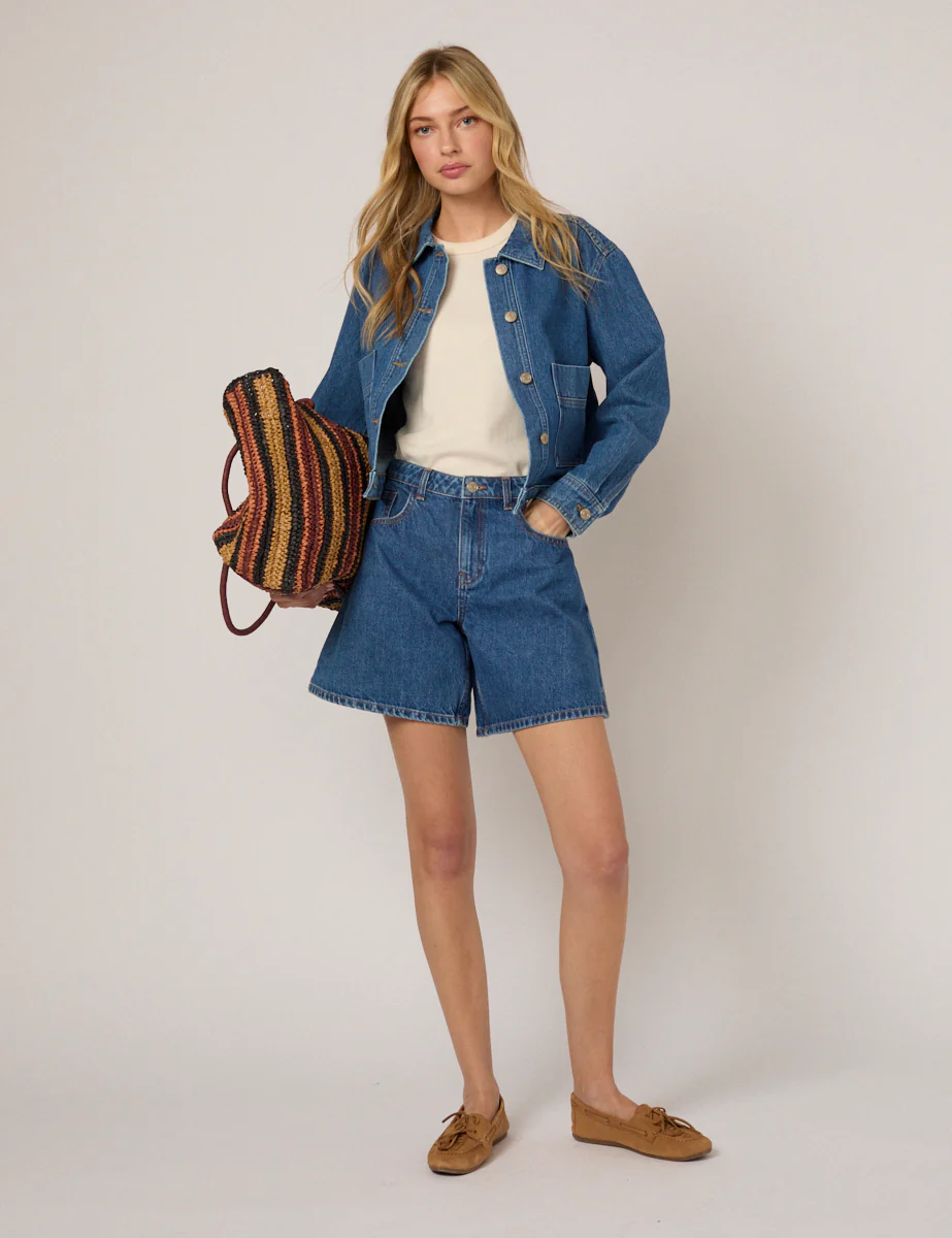 Blue Boxy Denim Jacket - Image 5