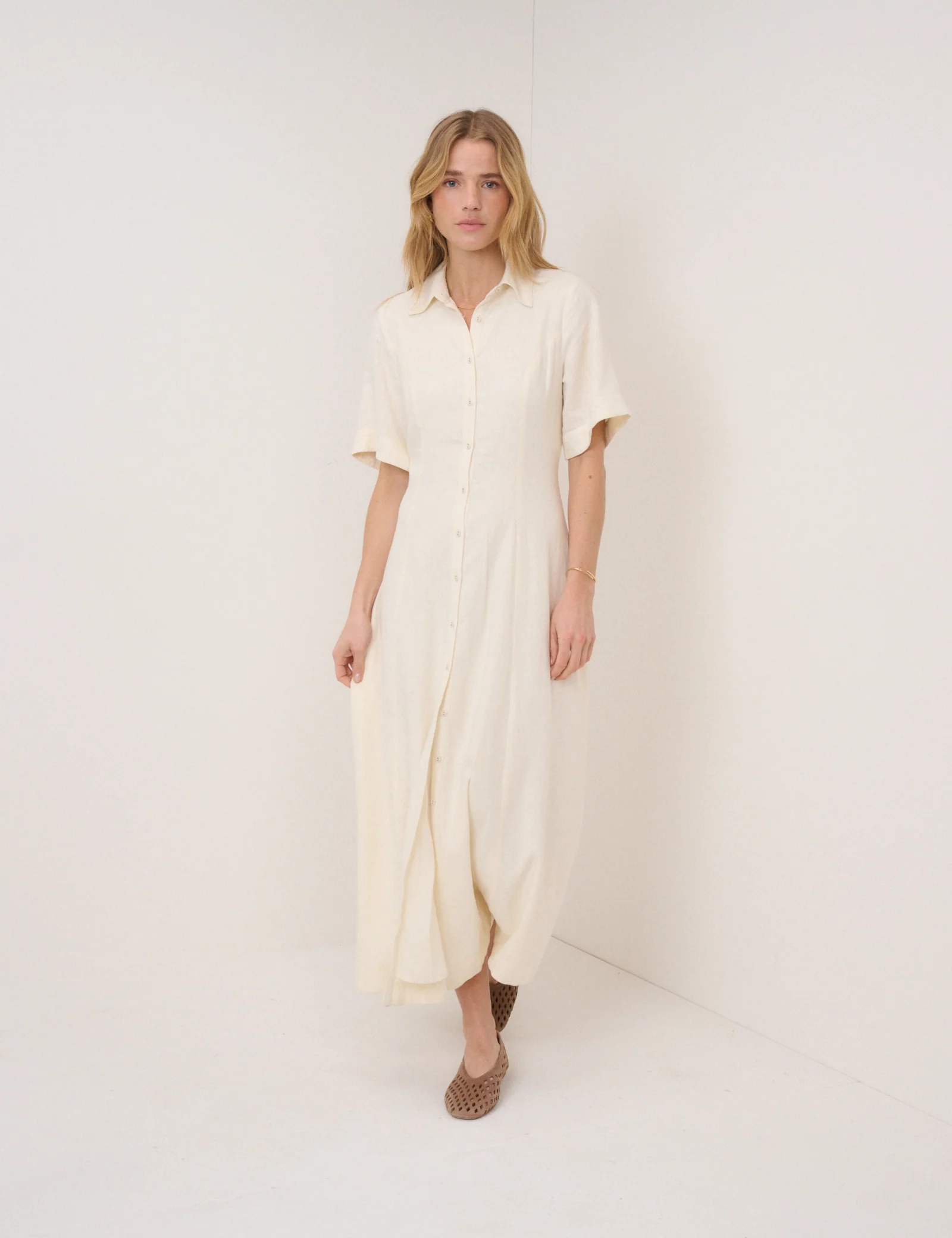 Beige Dillon Shirt Dress - Image 3