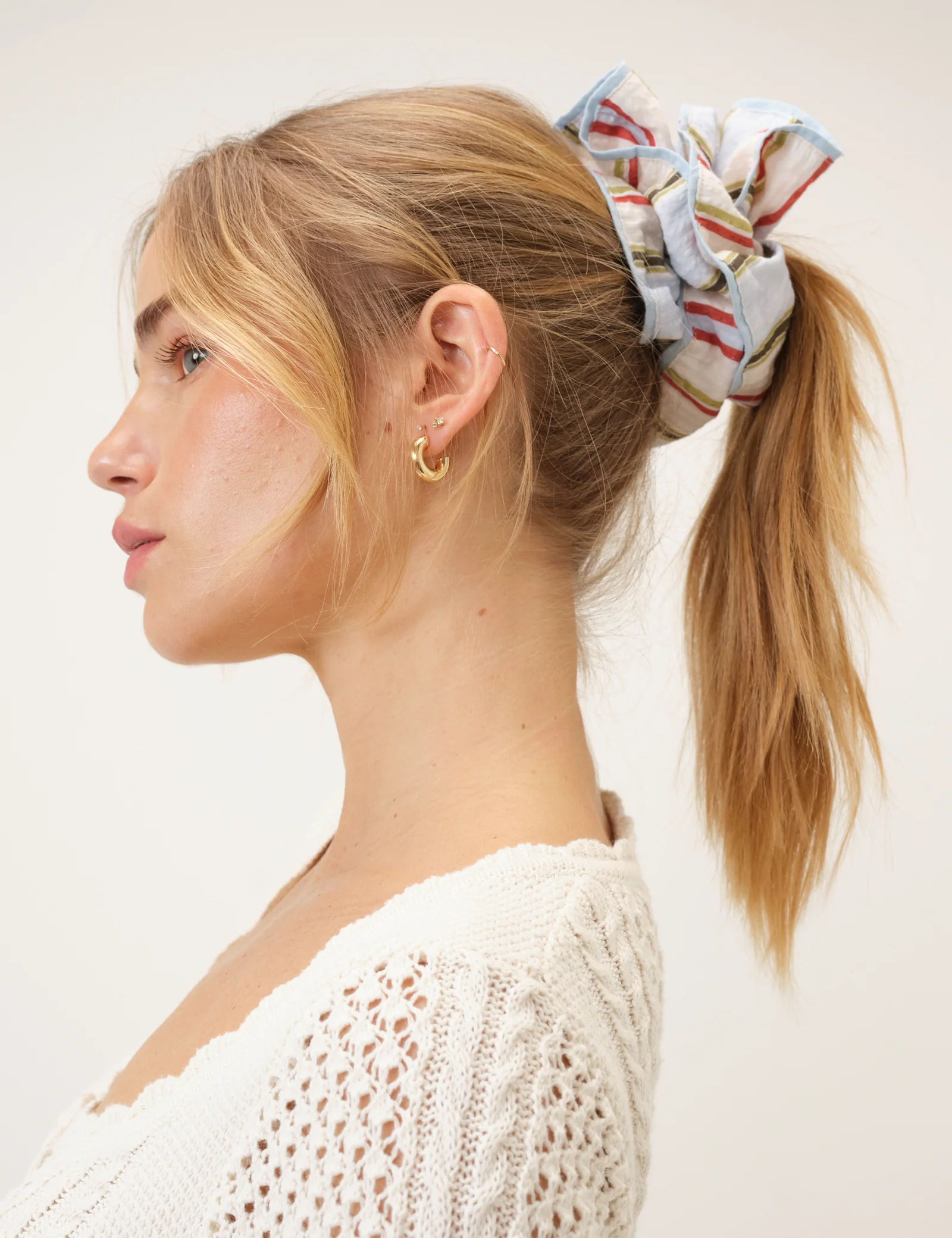 Yellow Double Layered Scrunchie - Image 3