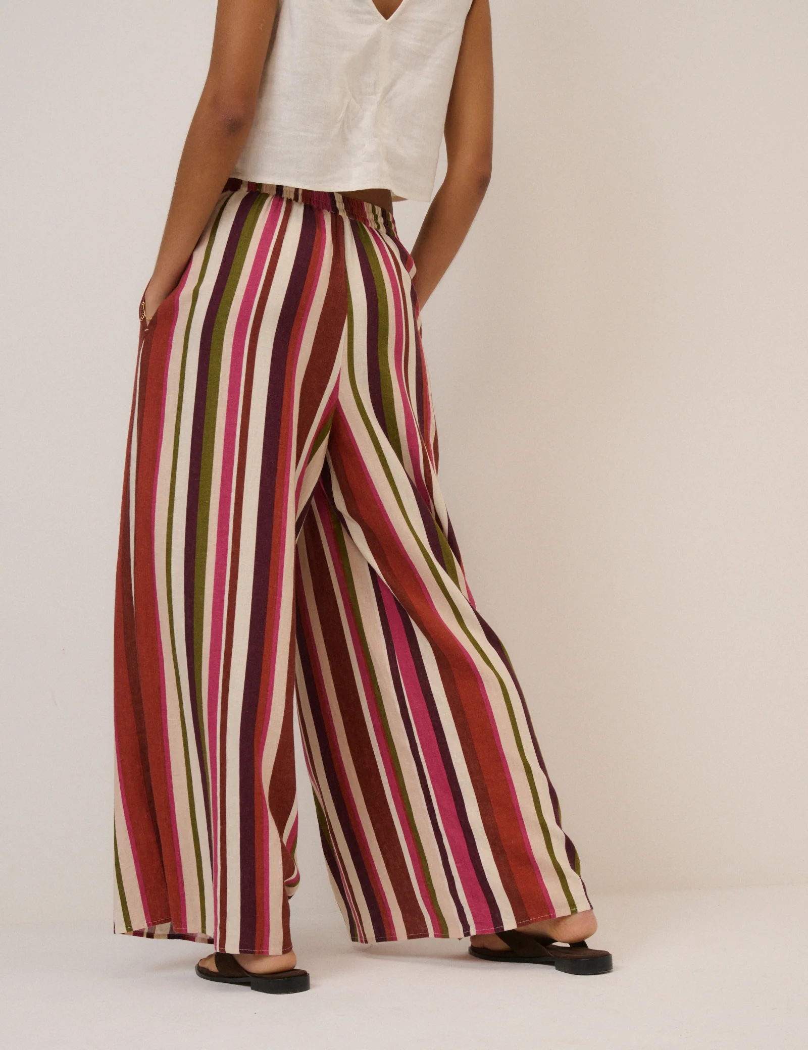 Multi-Coloured Split Hem Wide Leg Trousers - Image 6