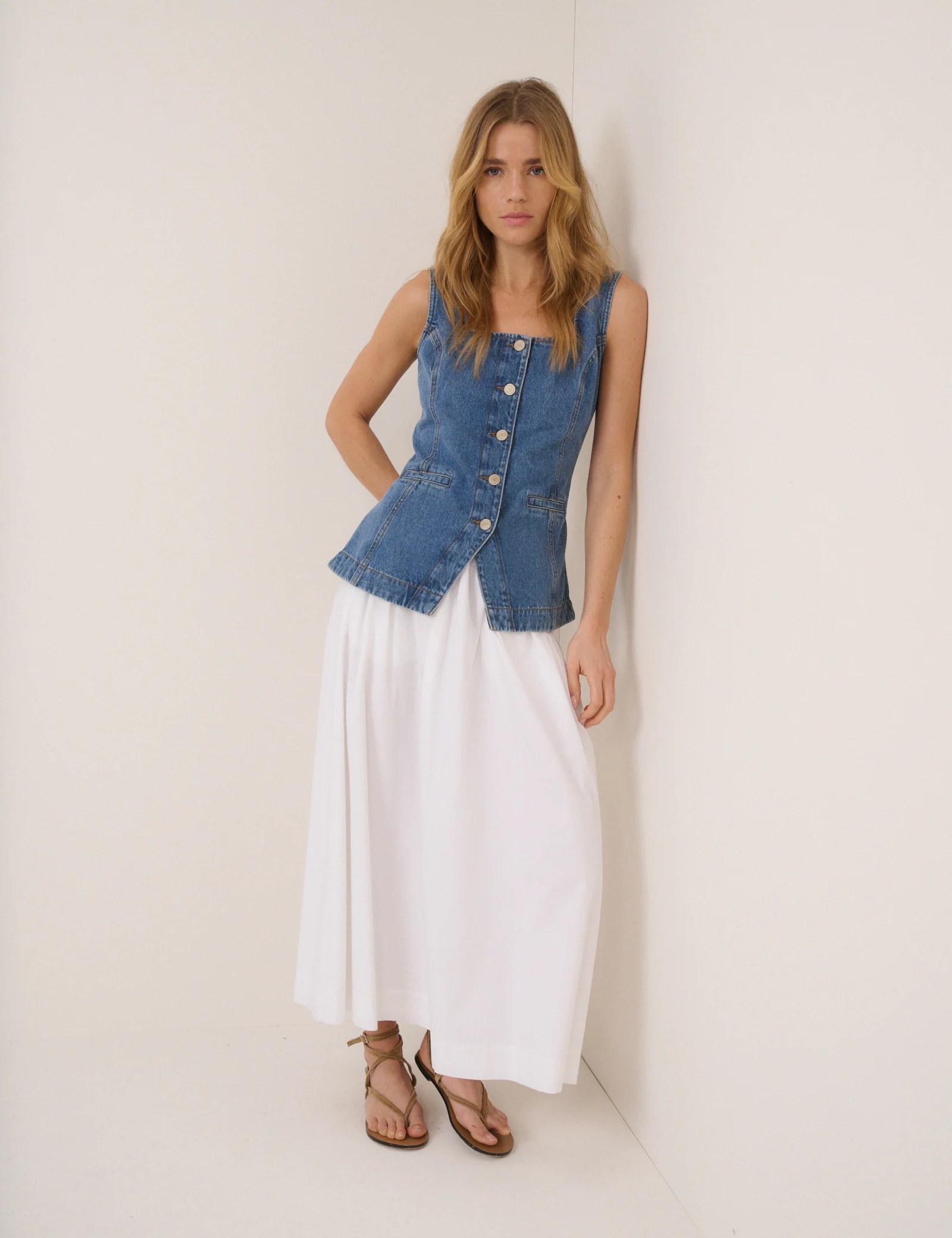 Blue Denim Waistcoat - Image 2