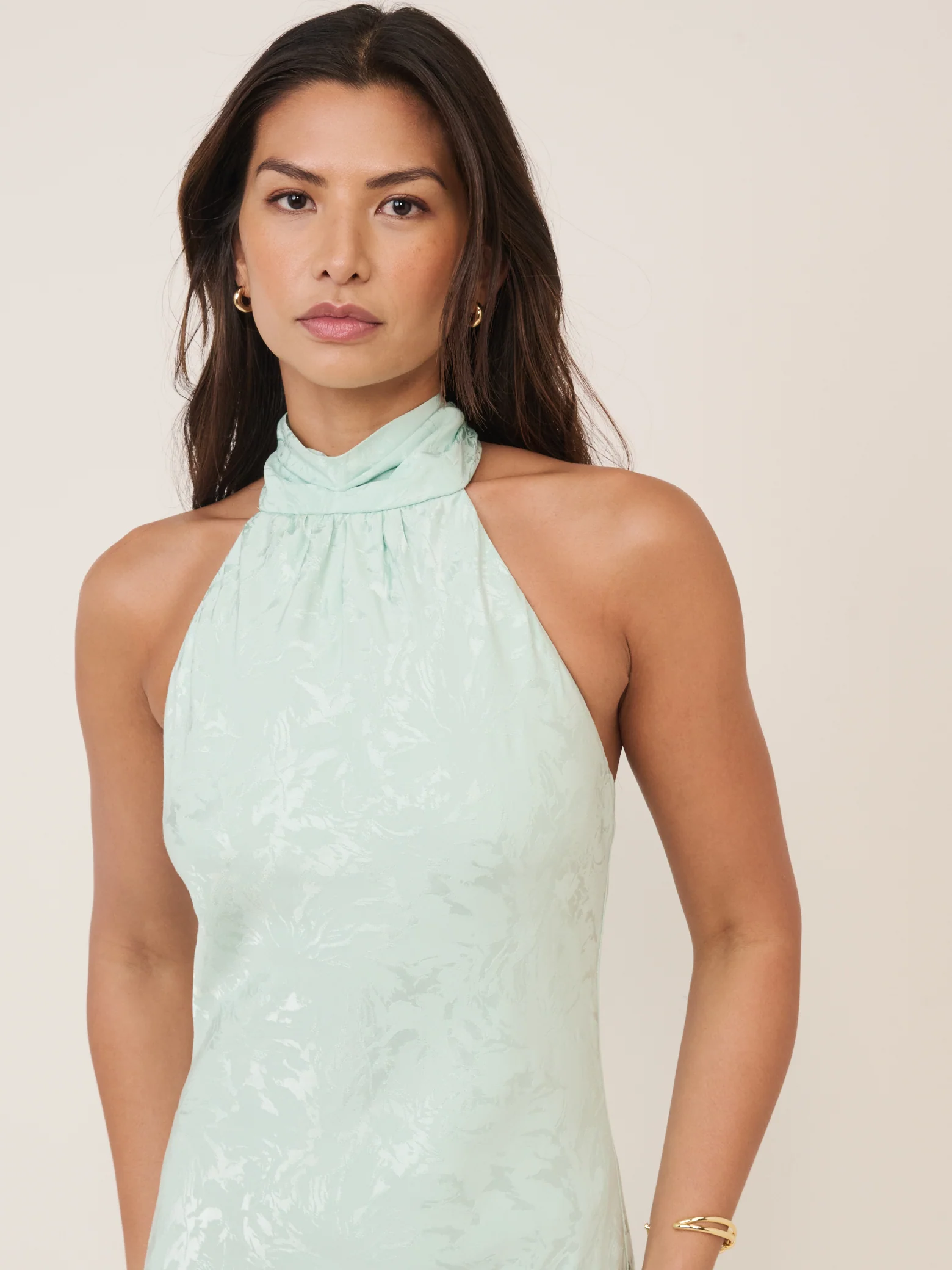 Mint Green Floral Jacquard Fifi Maxi Dress - Image 2
