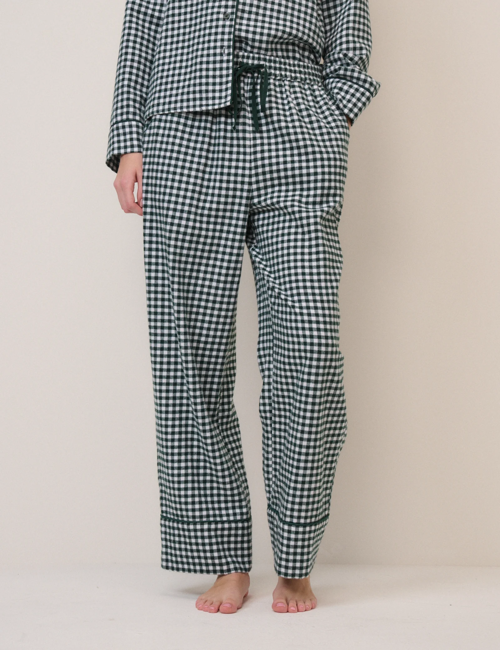 Forest Green Check Pyjama Trousers - Image 4