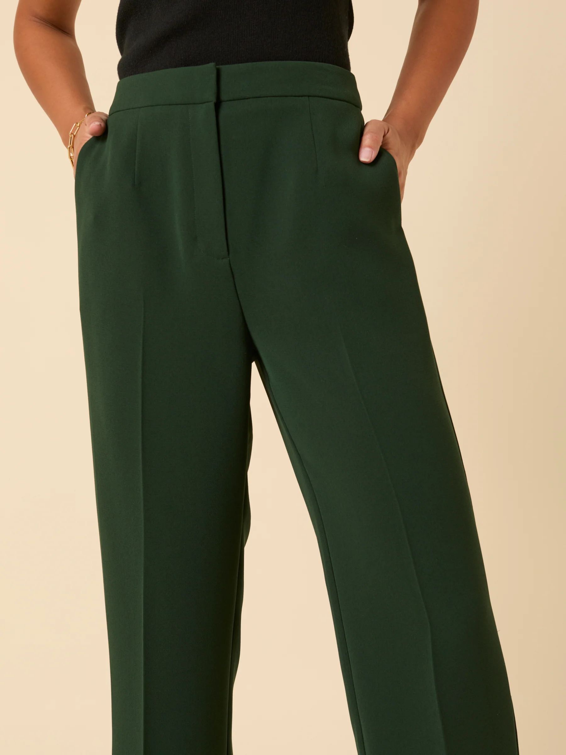 Forest Green Etta Straight Leg Trousers - Image 3