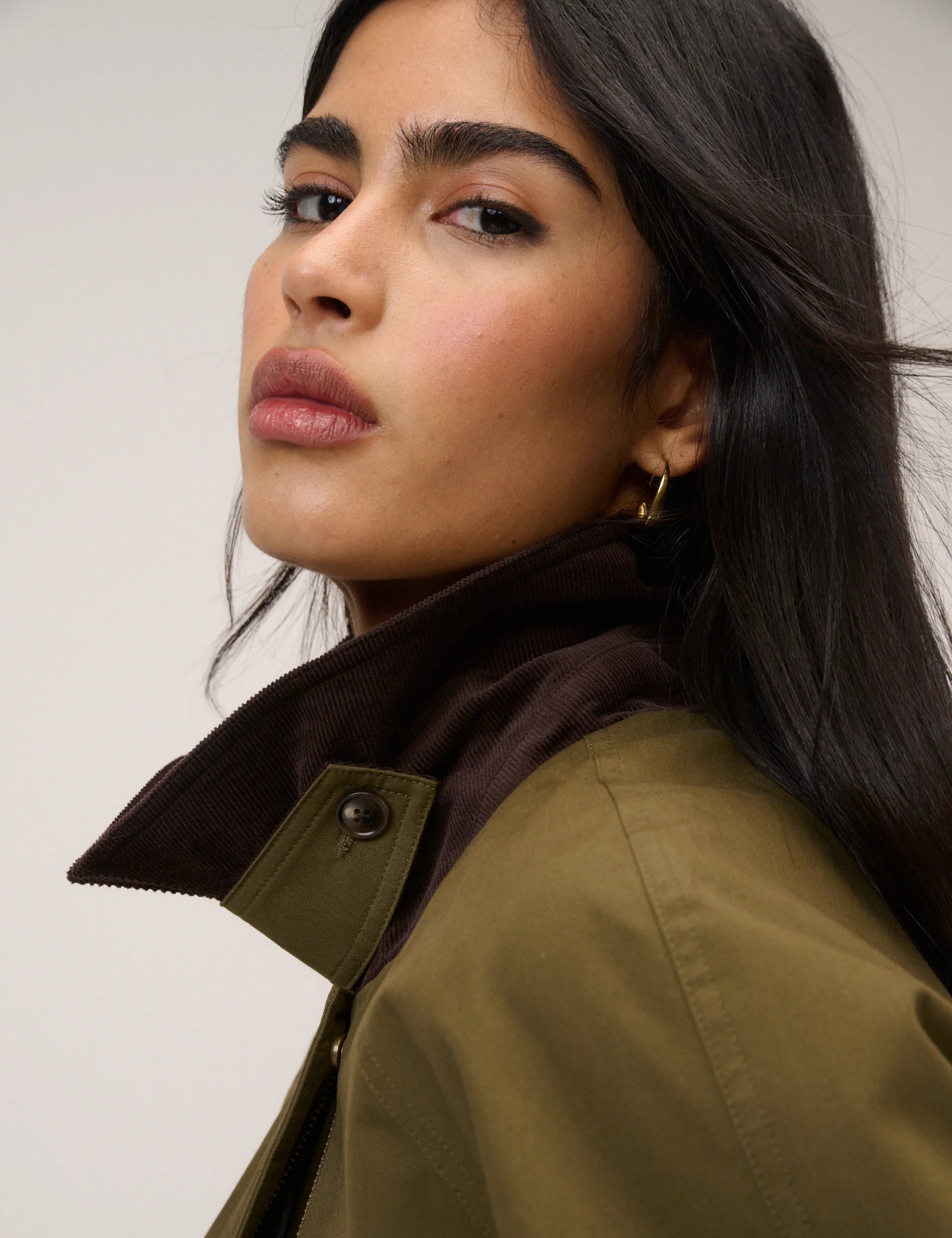 Khaki Cord Detail Barn Jacket - Image 2