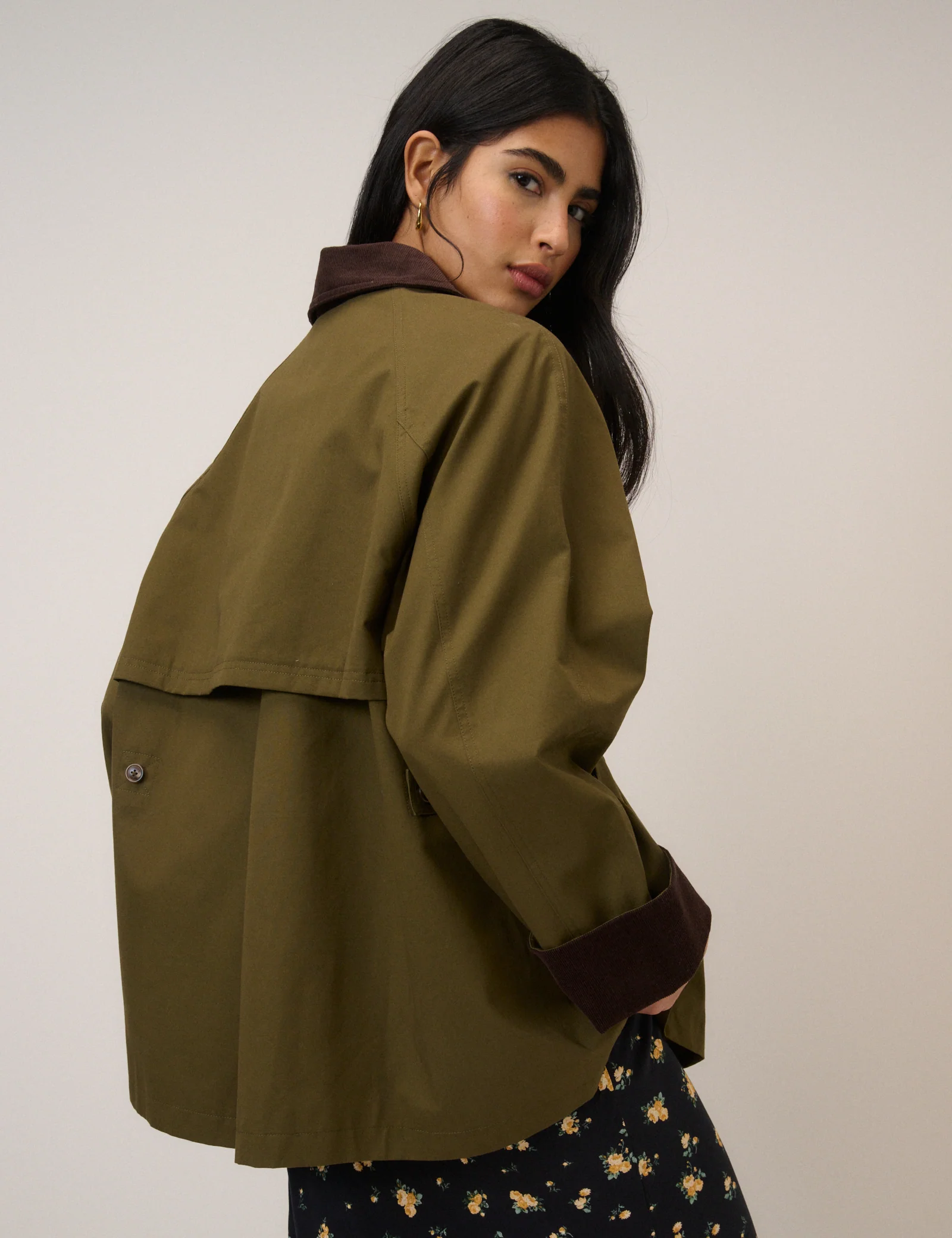 Khaki Cord Detail Barn Jacket - Image 5