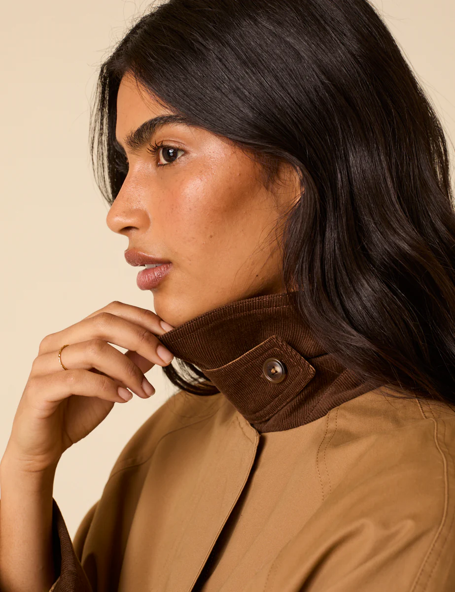Camel Cord Detail Barn Jacket - Image 3