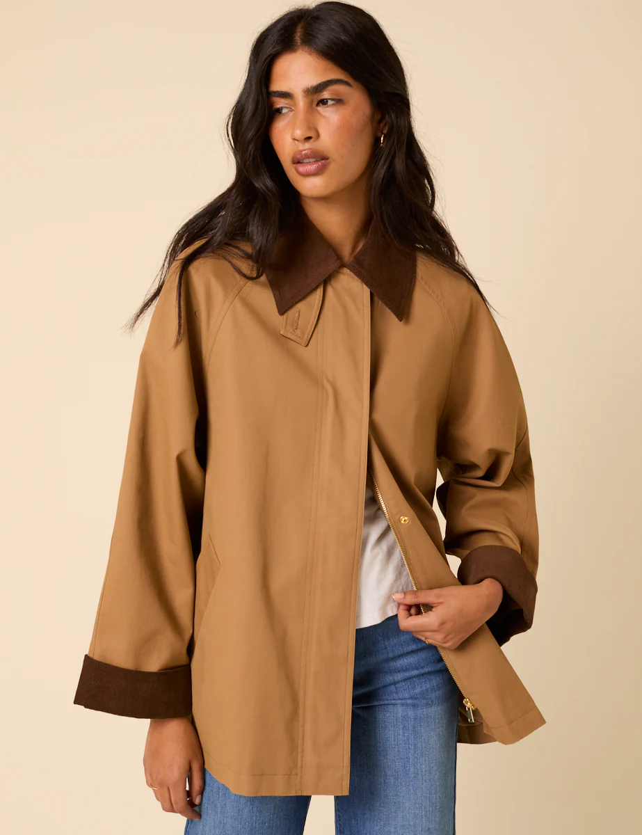 Camel Cord Detail Barn Jacket - Image 4