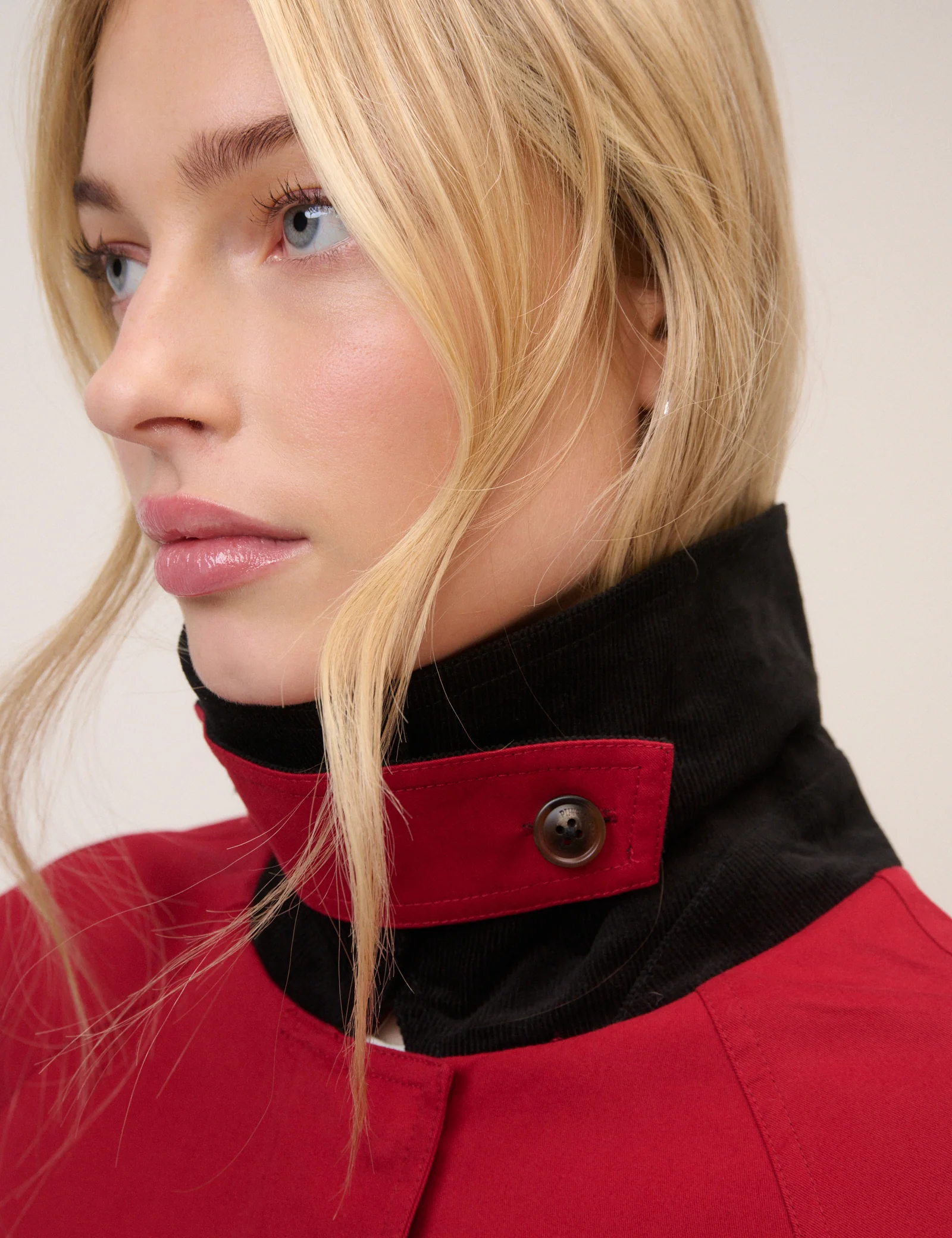 Red Cord Detail Barn Jacket - Image 3
