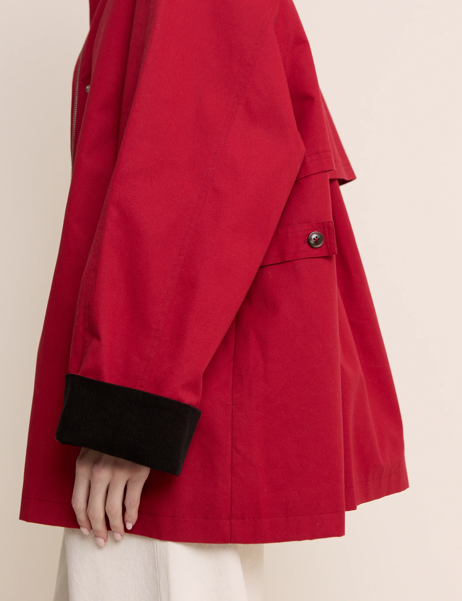 Red Cord Detail Barn Jacket - Image 6