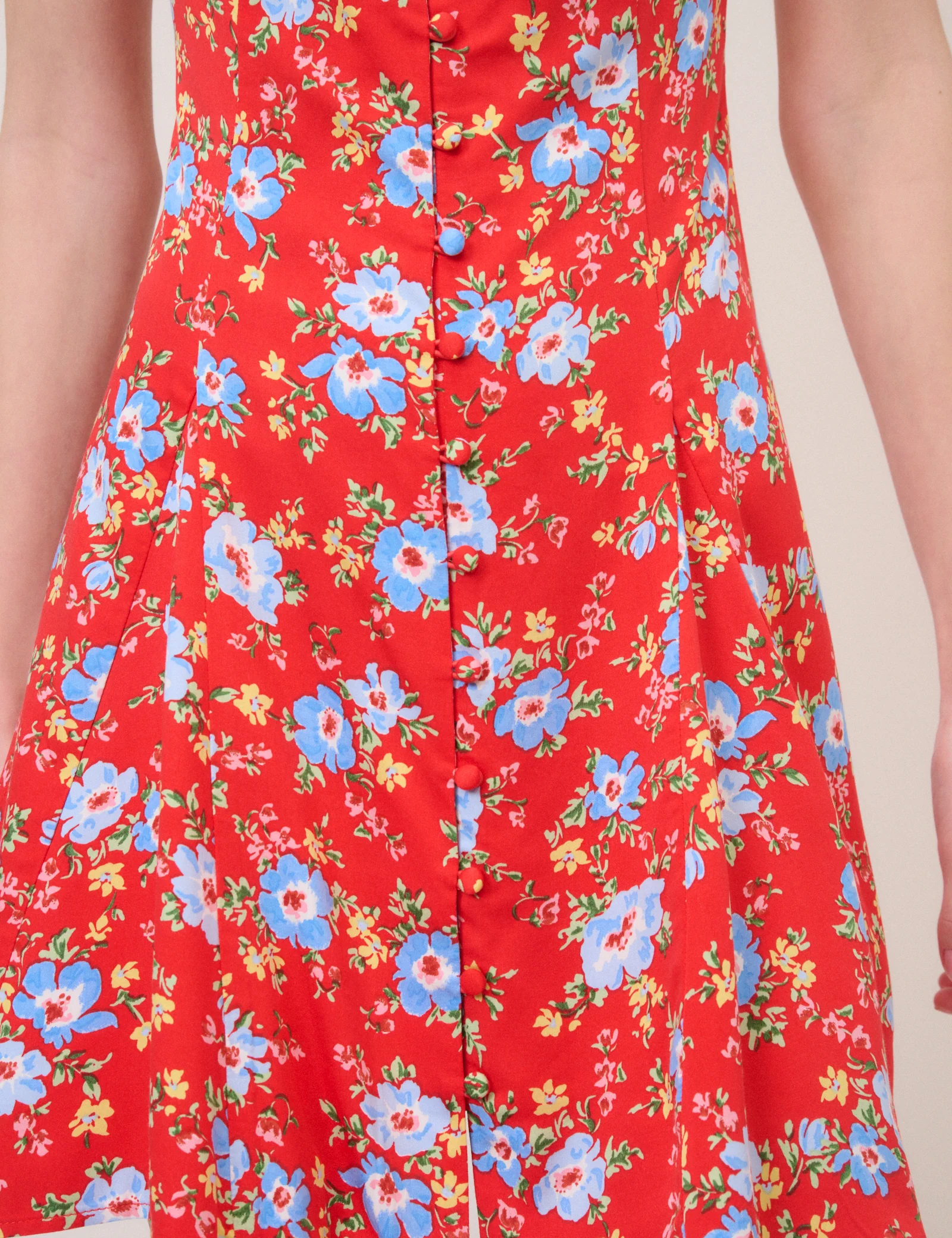 Red Floral Georgie Mini Dress - Image 3