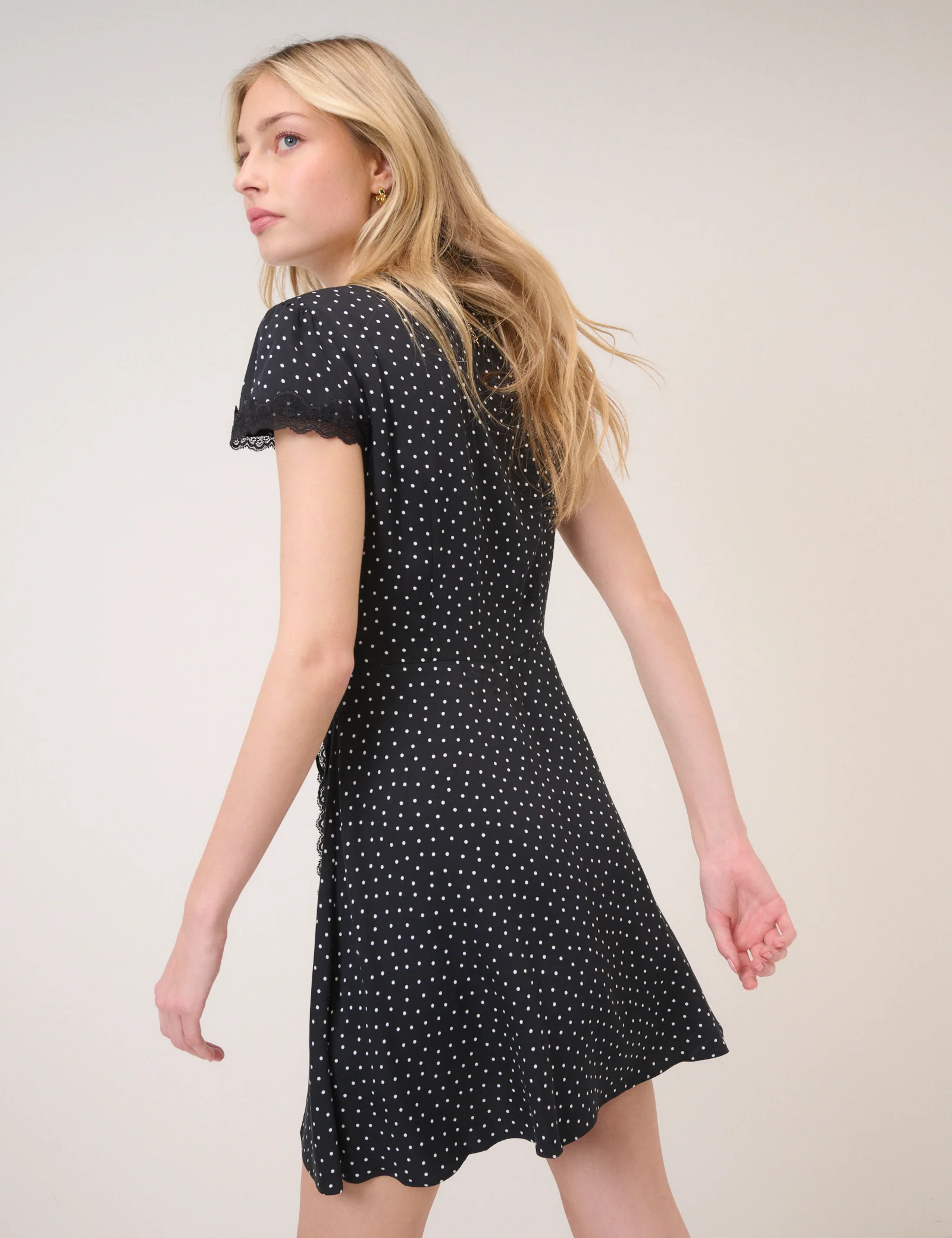 Black Polka Dot Ginny Mini Dress - Image 5