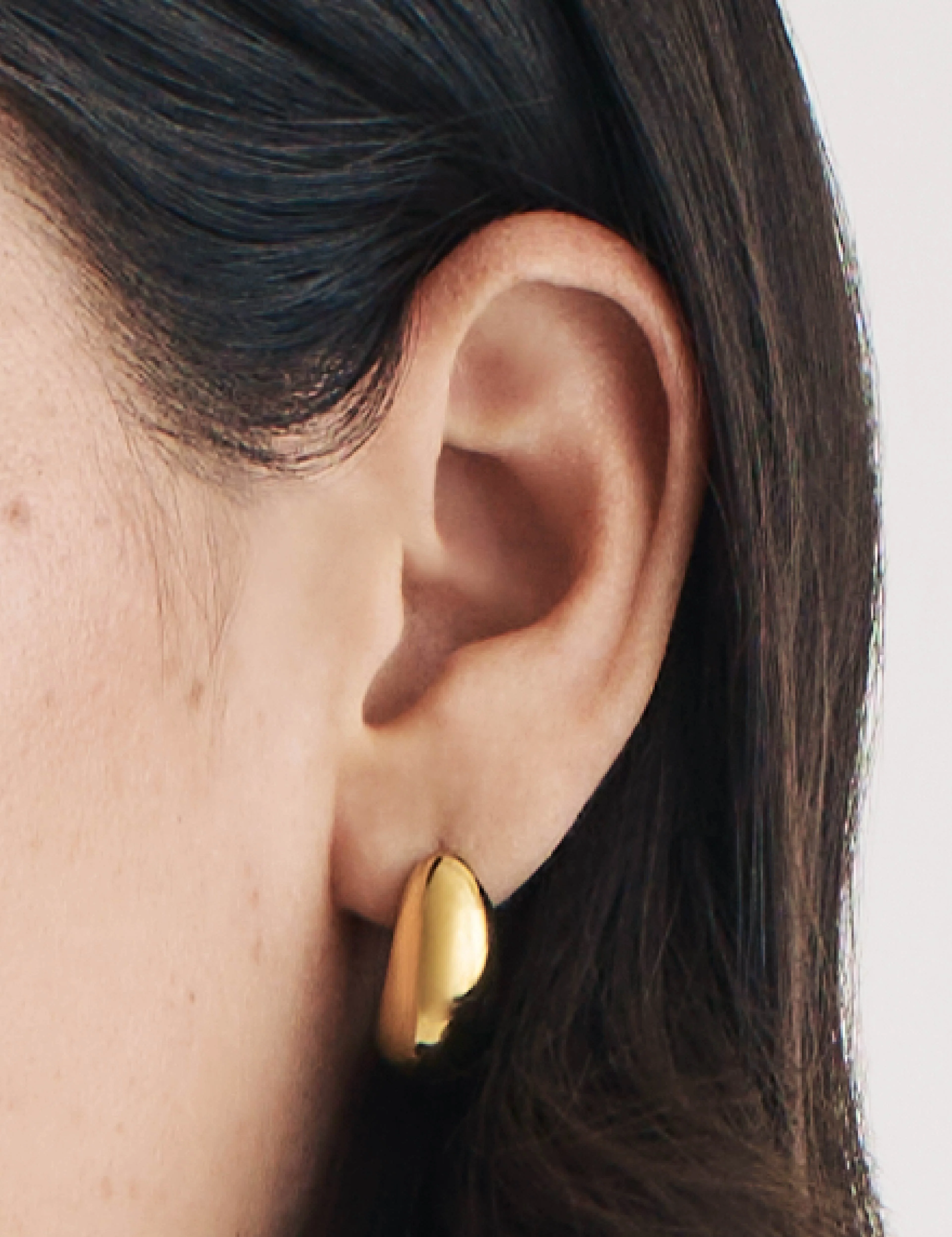 Gold Chunky Half Hoop Earrings - Image 3