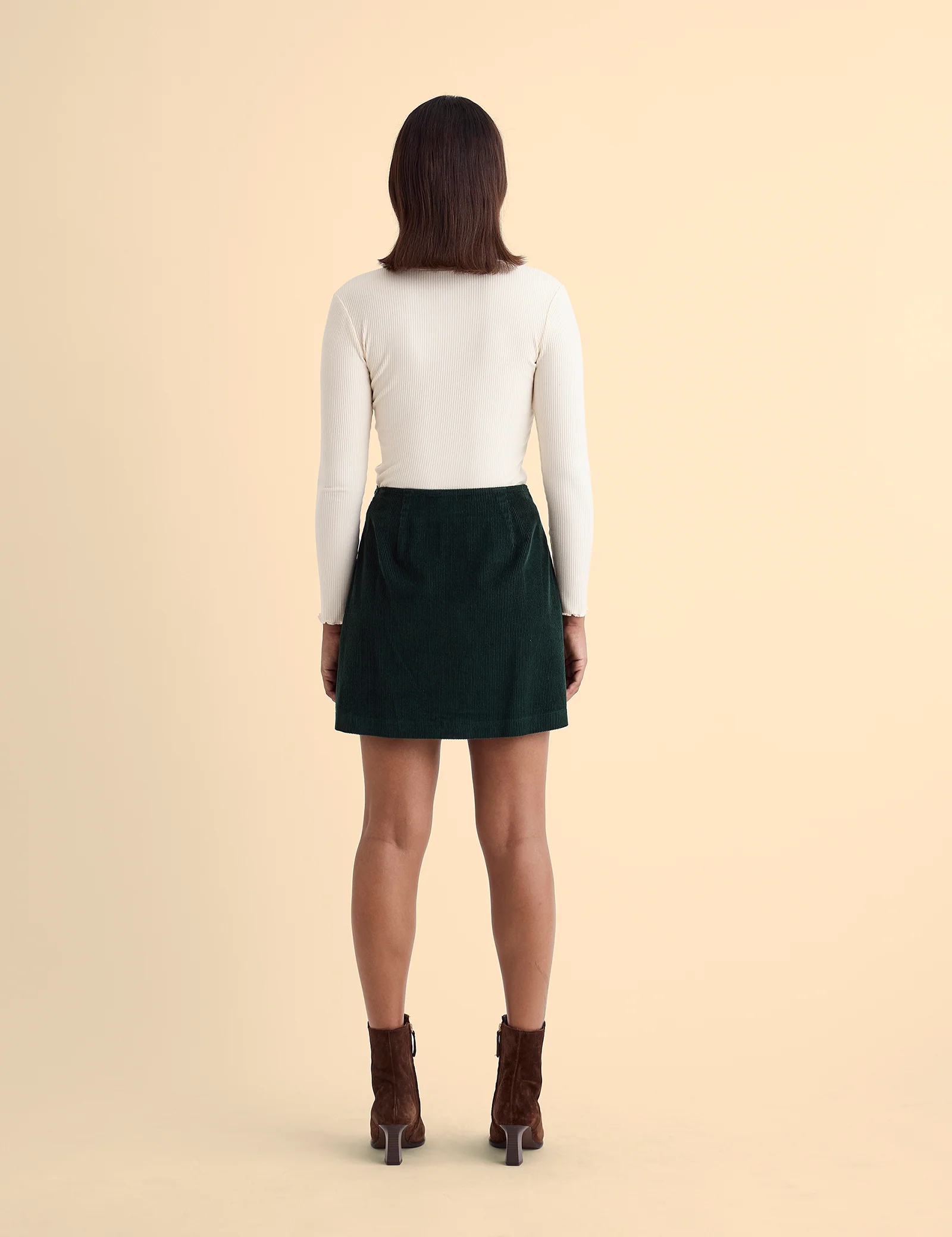 Green Cord Wrap Mini Skirt - Image 5