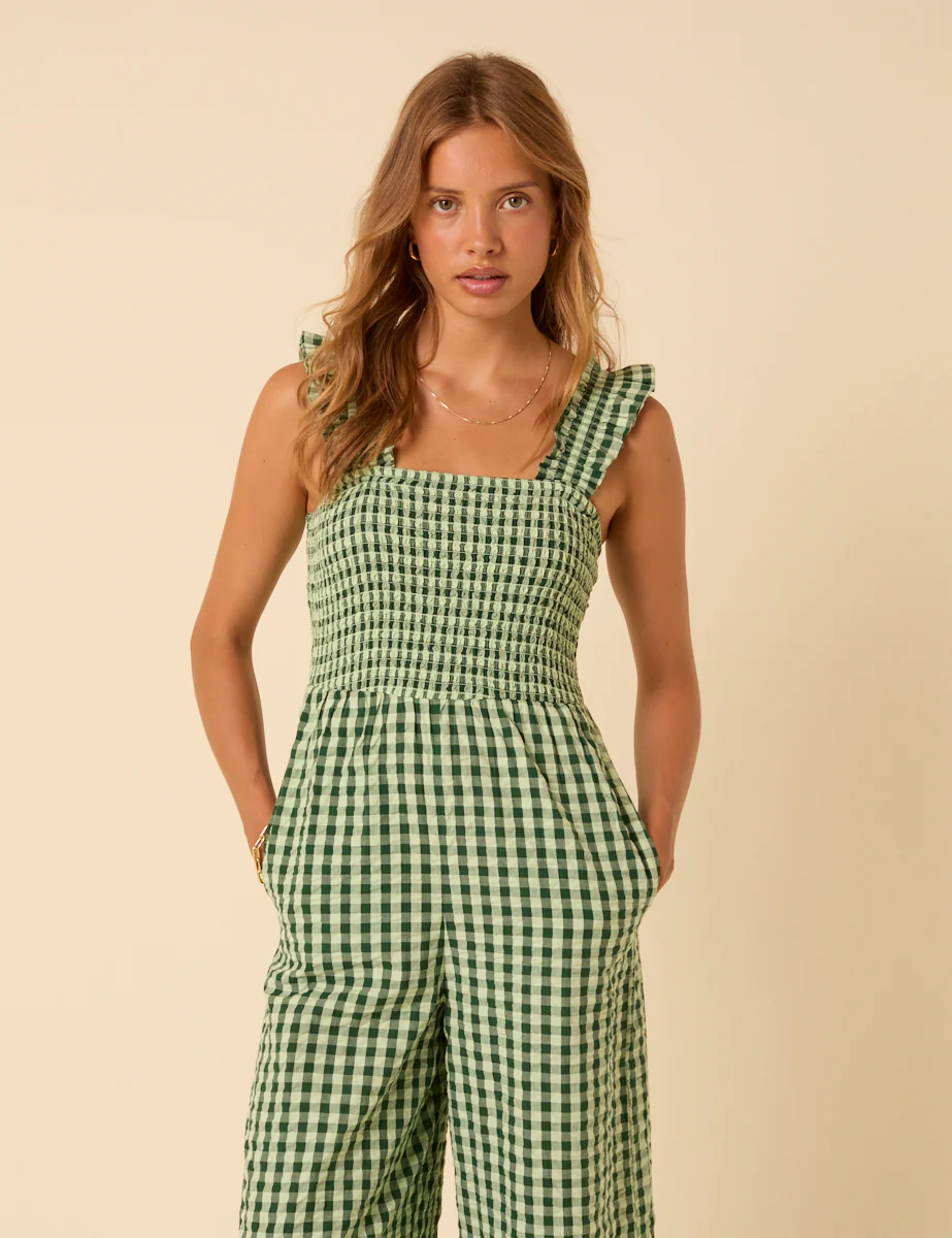 Green Gingham Maya Jumpsuit - Image 2