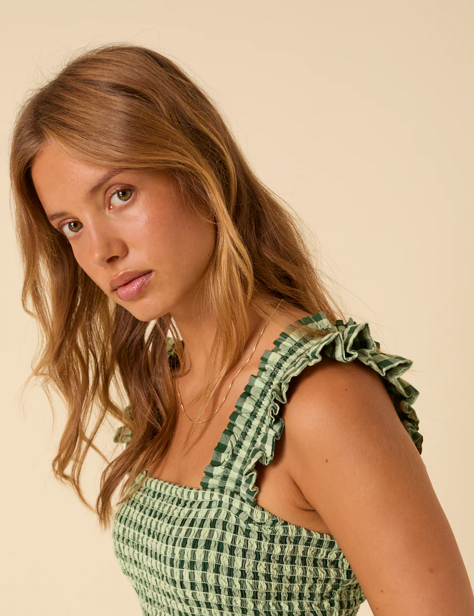Green Gingham Maya Jumpsuit - Image 3