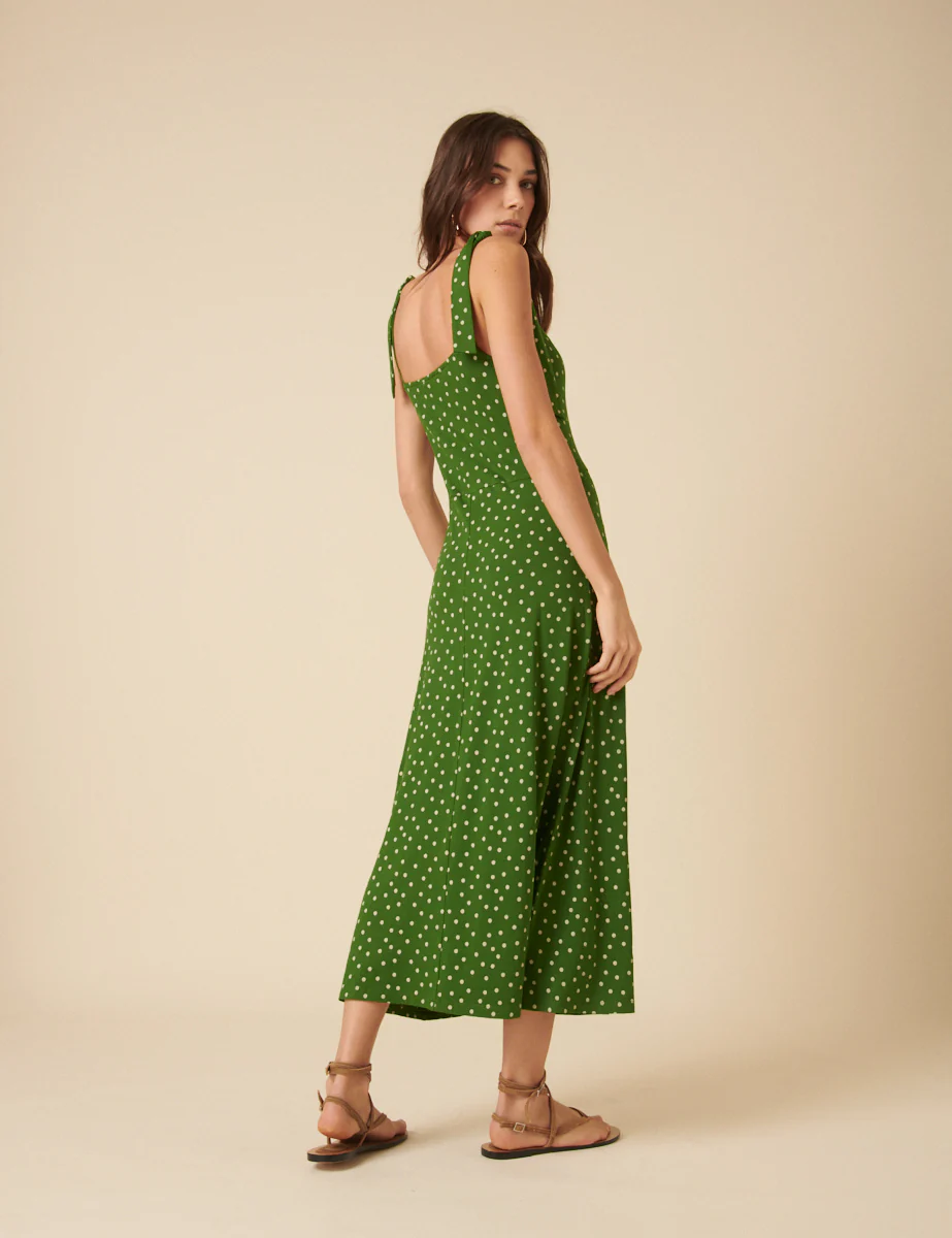 Green Polka Dot Adrian Midi Dress - Image 5