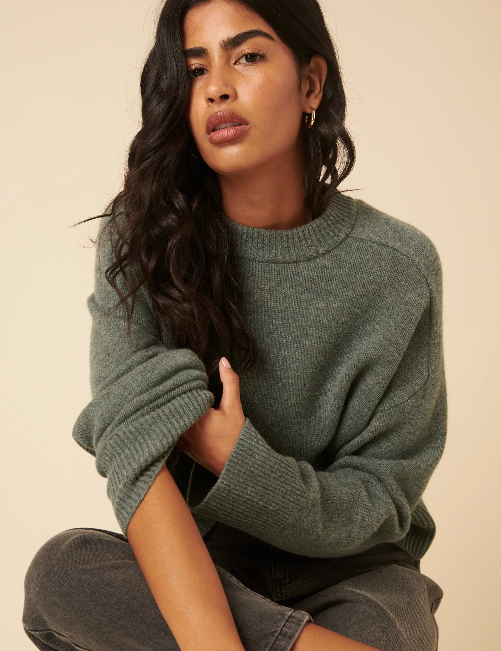 Green Wool Crew Neck Jumper - Image 3