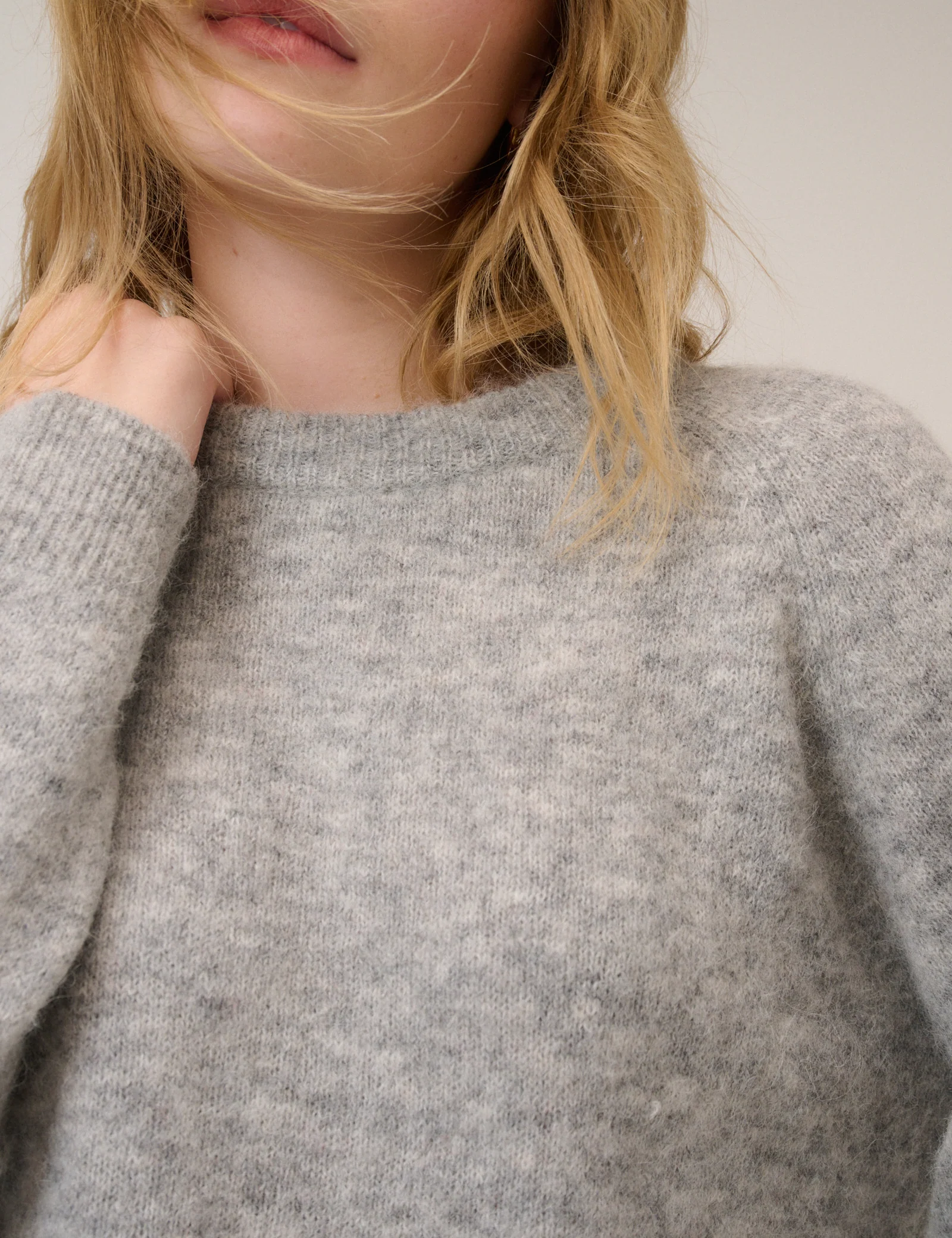 Grey Oversized Scarf Jumper - Image 3