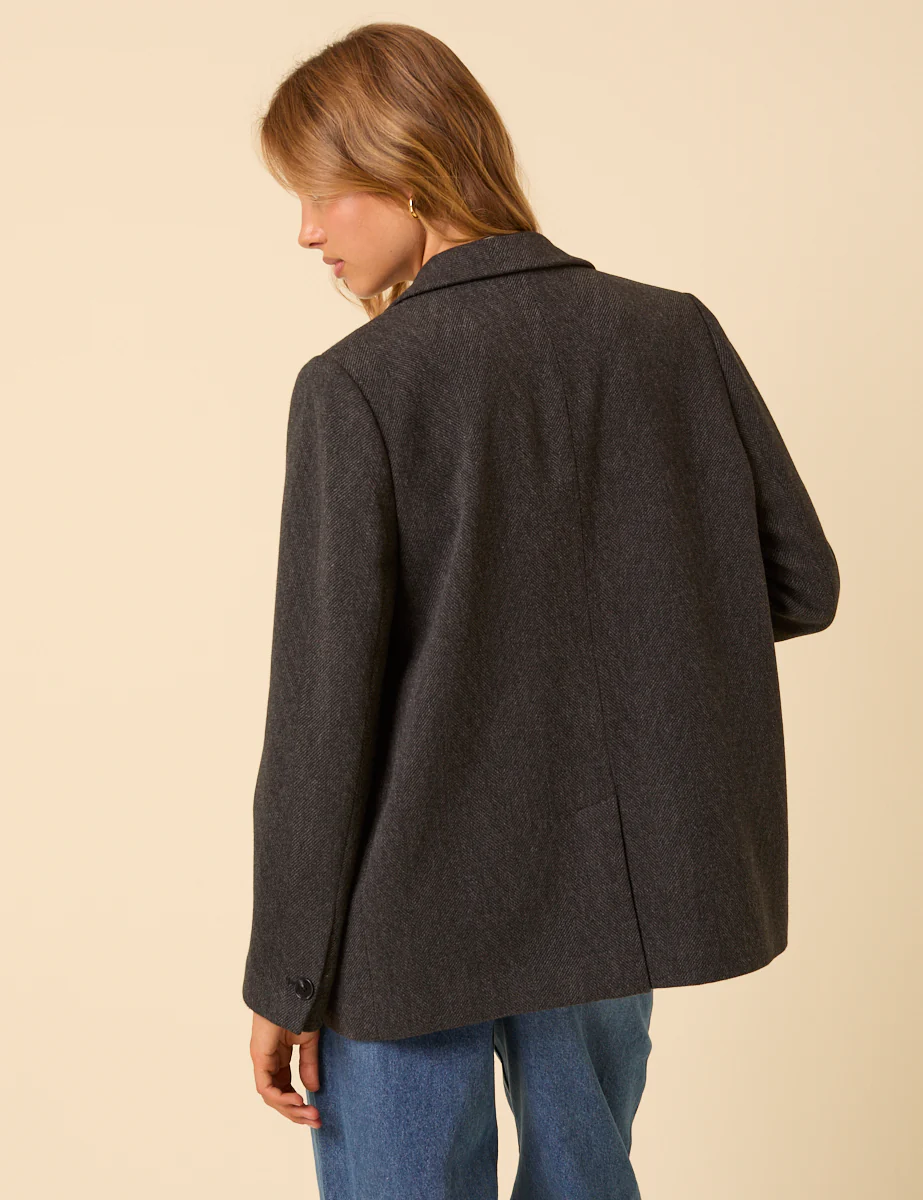 Grey Double Breasted Blazer - Image 5