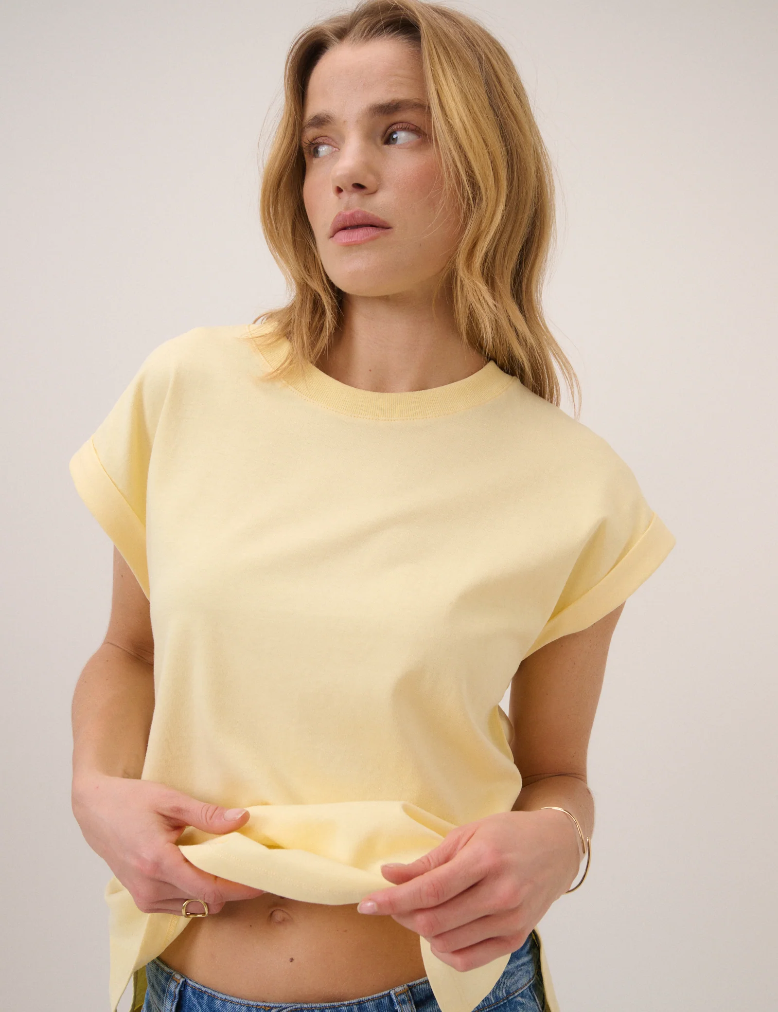 Yellow Cap Sleeve T-Shirt - Image 2