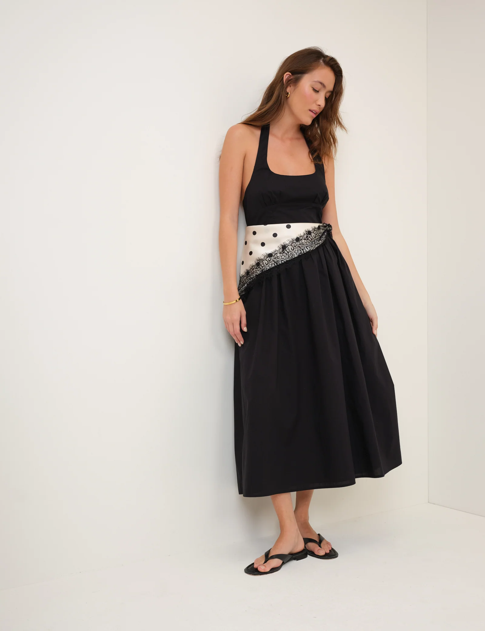 Black Halterneck Hallie Midi Dress - Image 5
