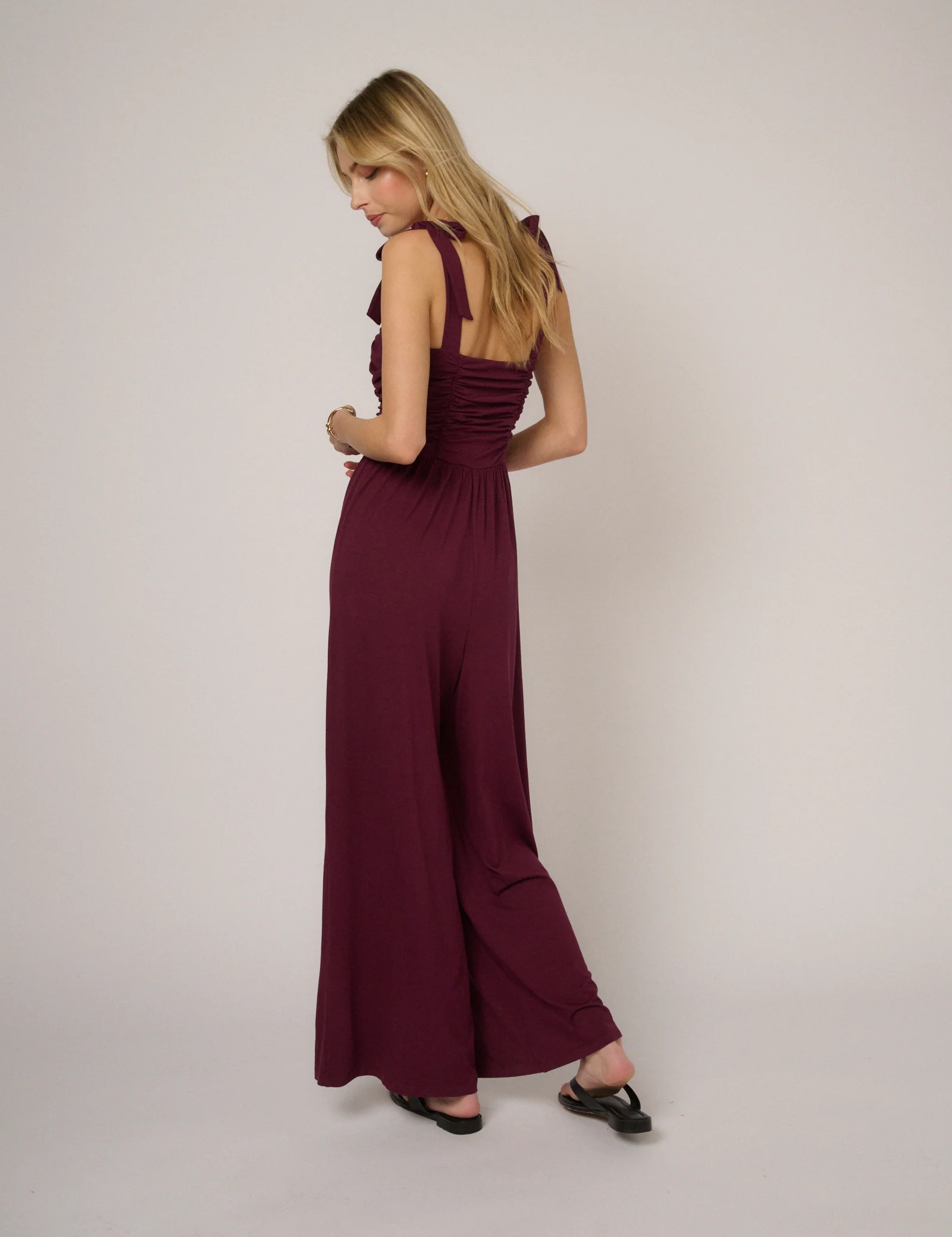 Purple Square Neck Hattie Jersey Jumpsuit - Image 5