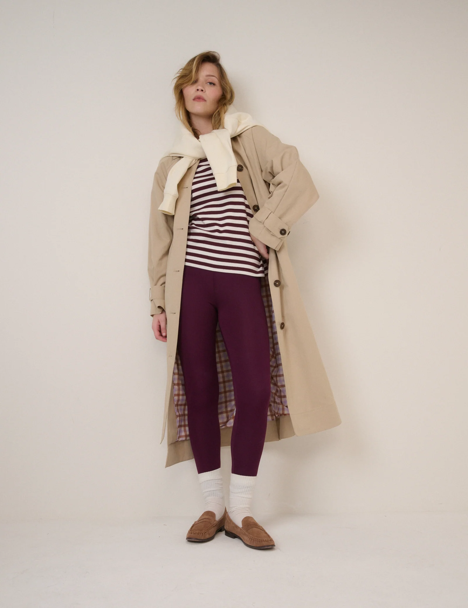 Burgundy Striped Long Sleeve T-Shirt - Image 4