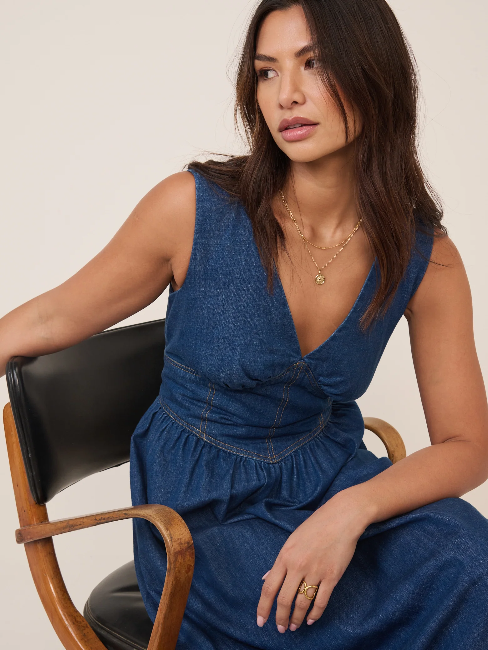 Mid-Wash Jackson Denim Midi Dress - Image 4