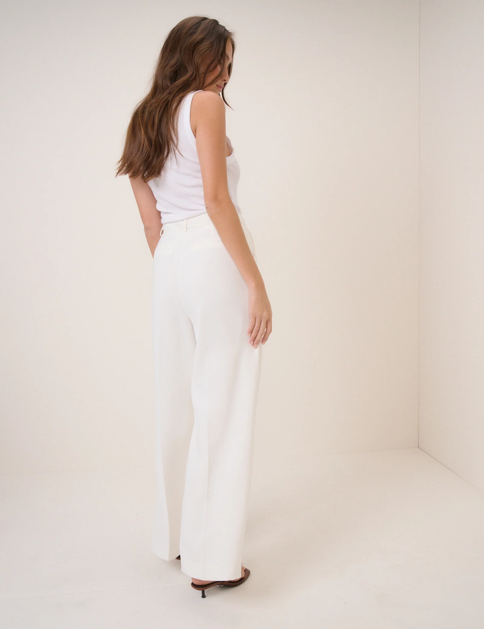 White Tailored Jax Crepe Trousers - Image 5
