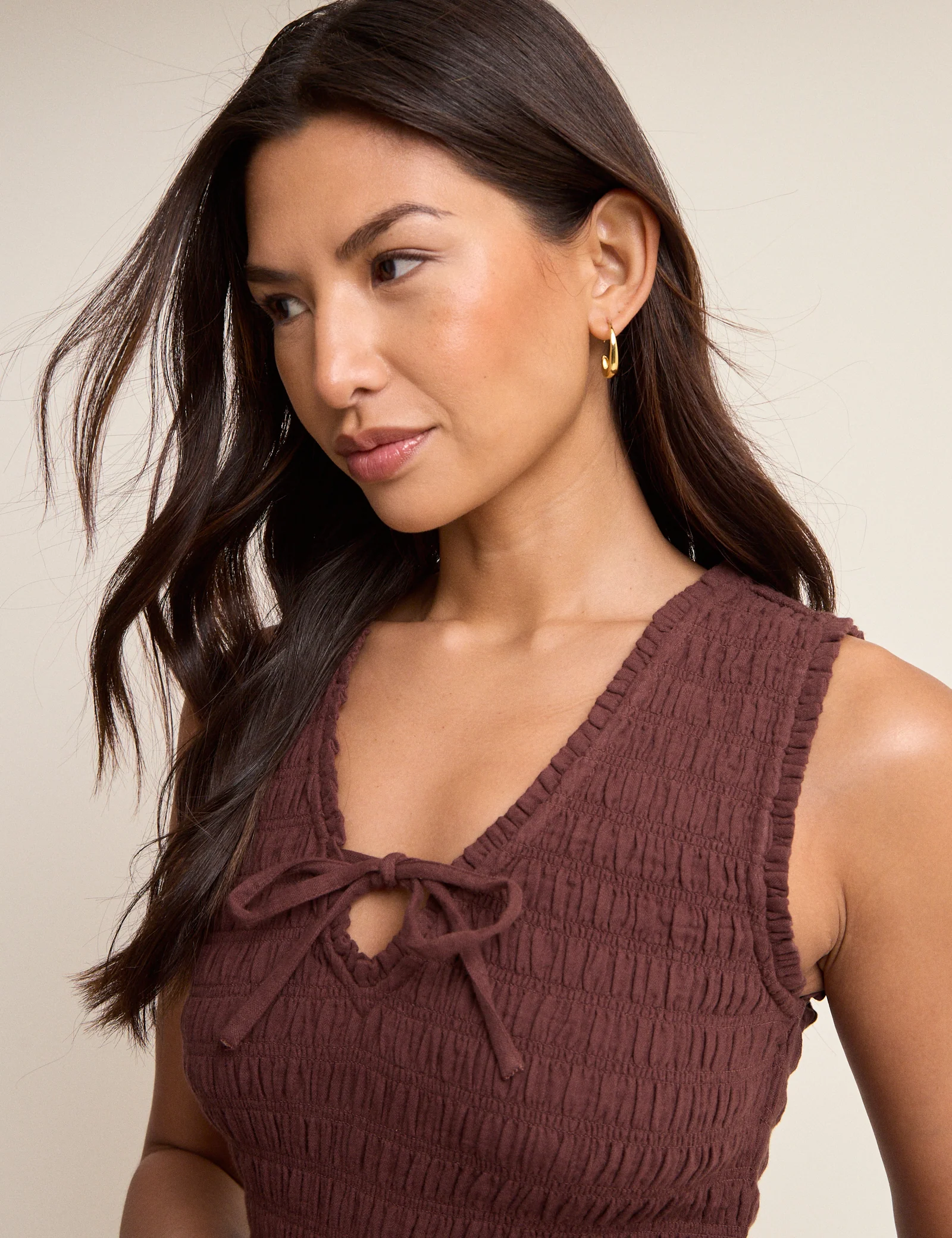 Brown Ruched Jayda Jumpsuit - Image 2