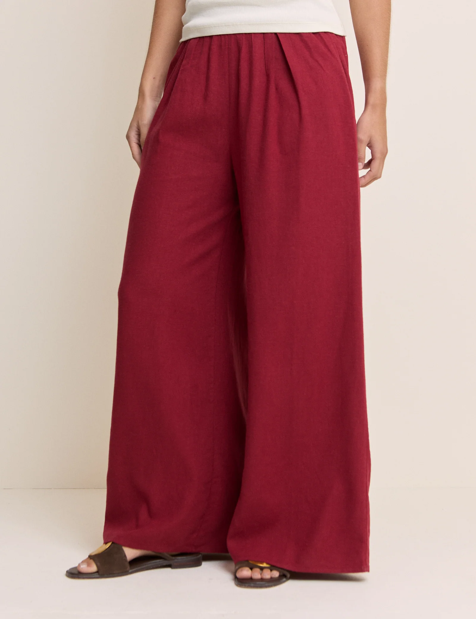 Red Wide Leg Jerrow Trousers - Image 2