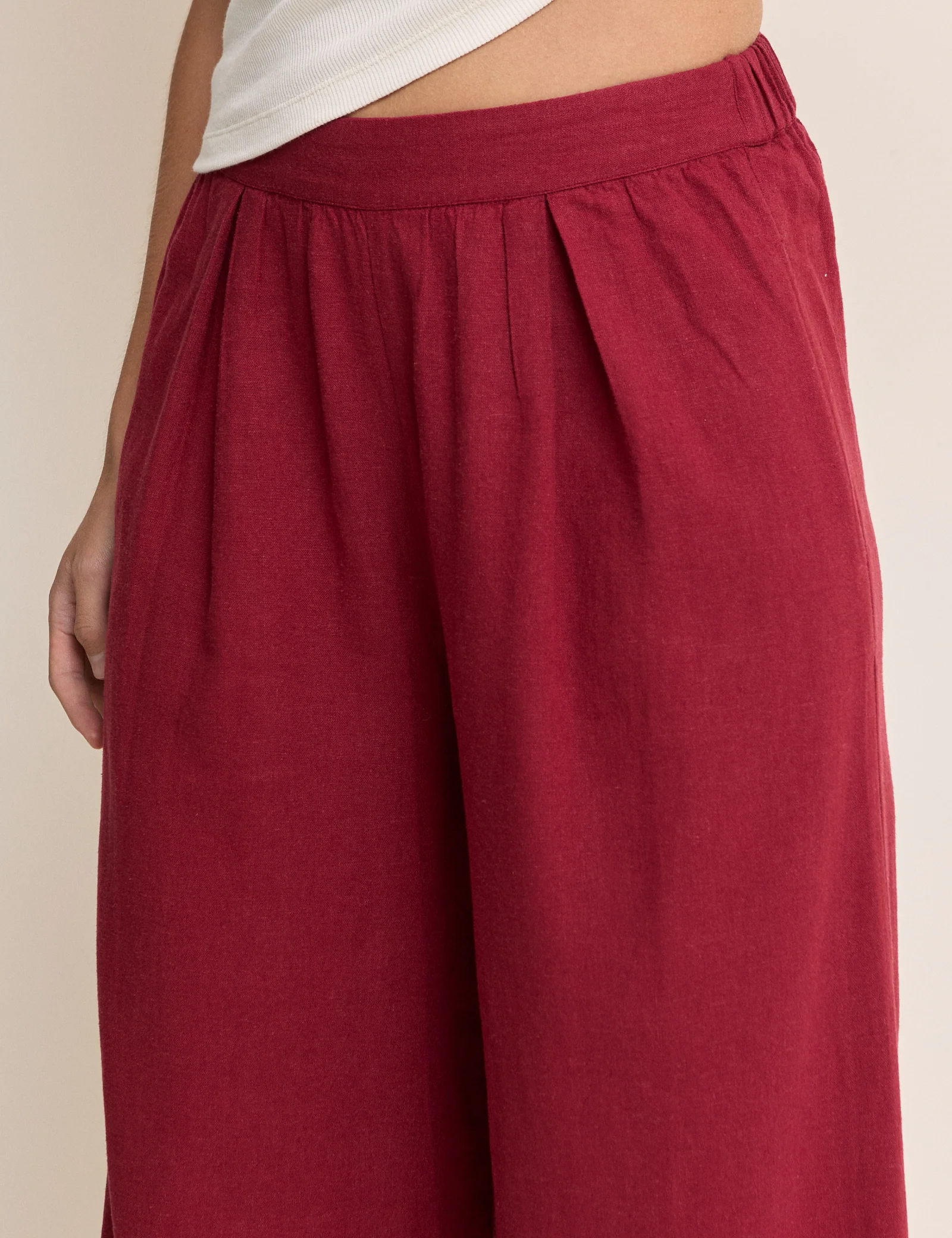 Red Wide Leg Jerrow Trousers - Image 4