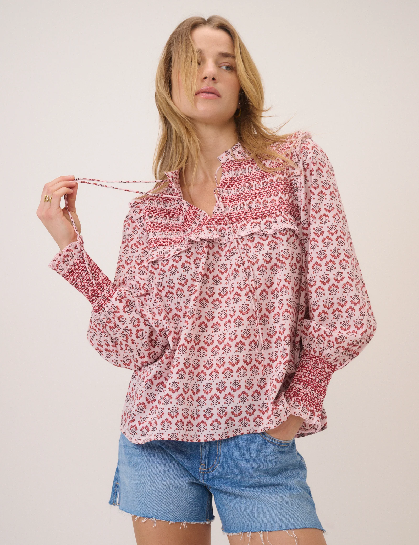 Pink Shirred Blouse - Image 3