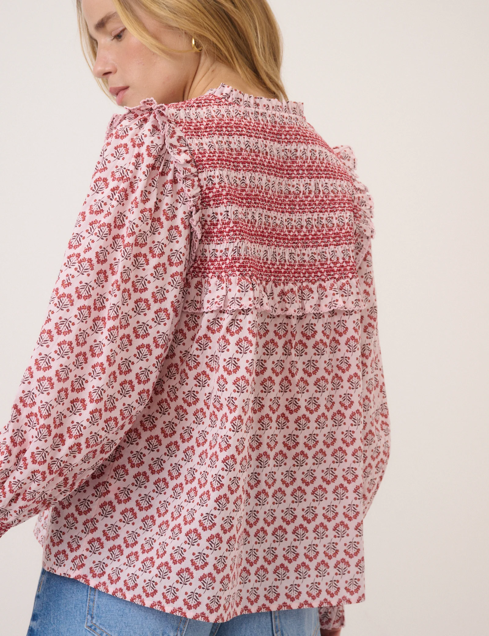 Pink Shirred Blouse - Image 5