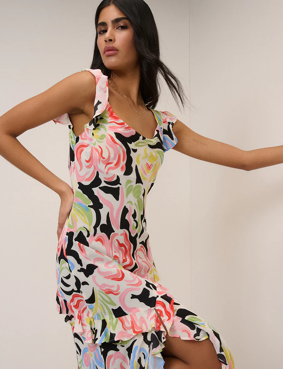 Black Floral Juniper Midi Dress - Image 6