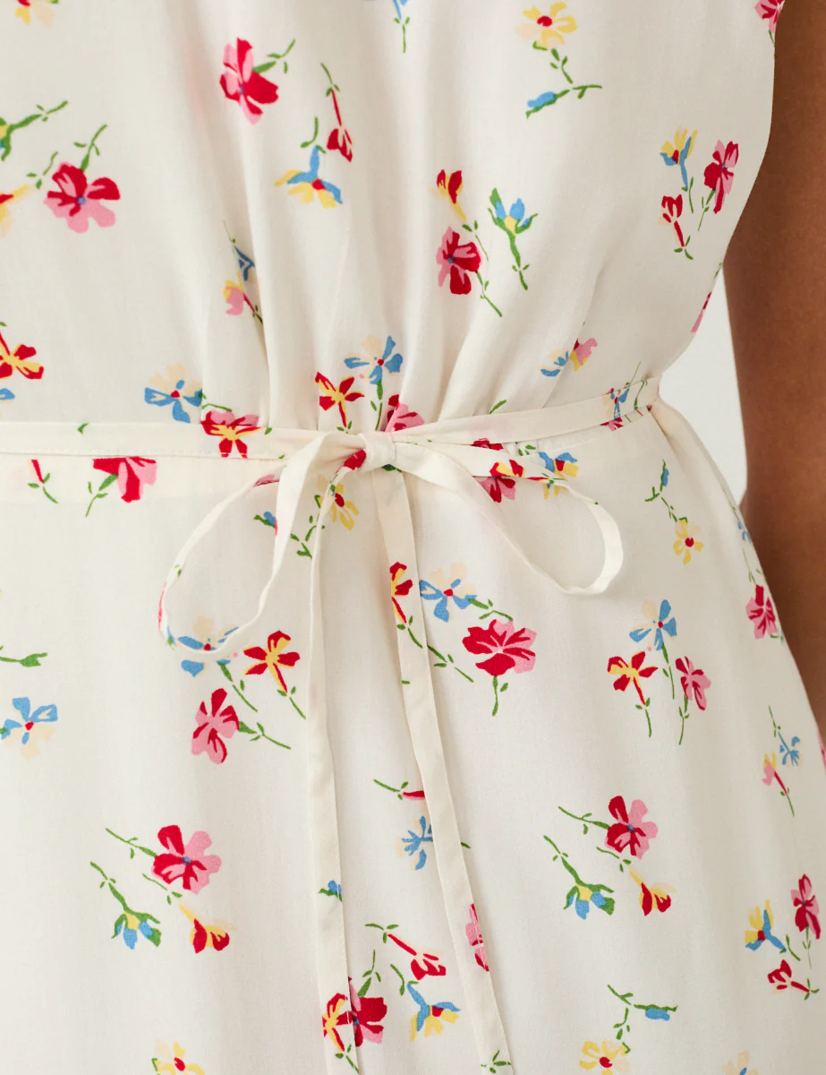 White Floral Kacey Midi Dress - Image 3