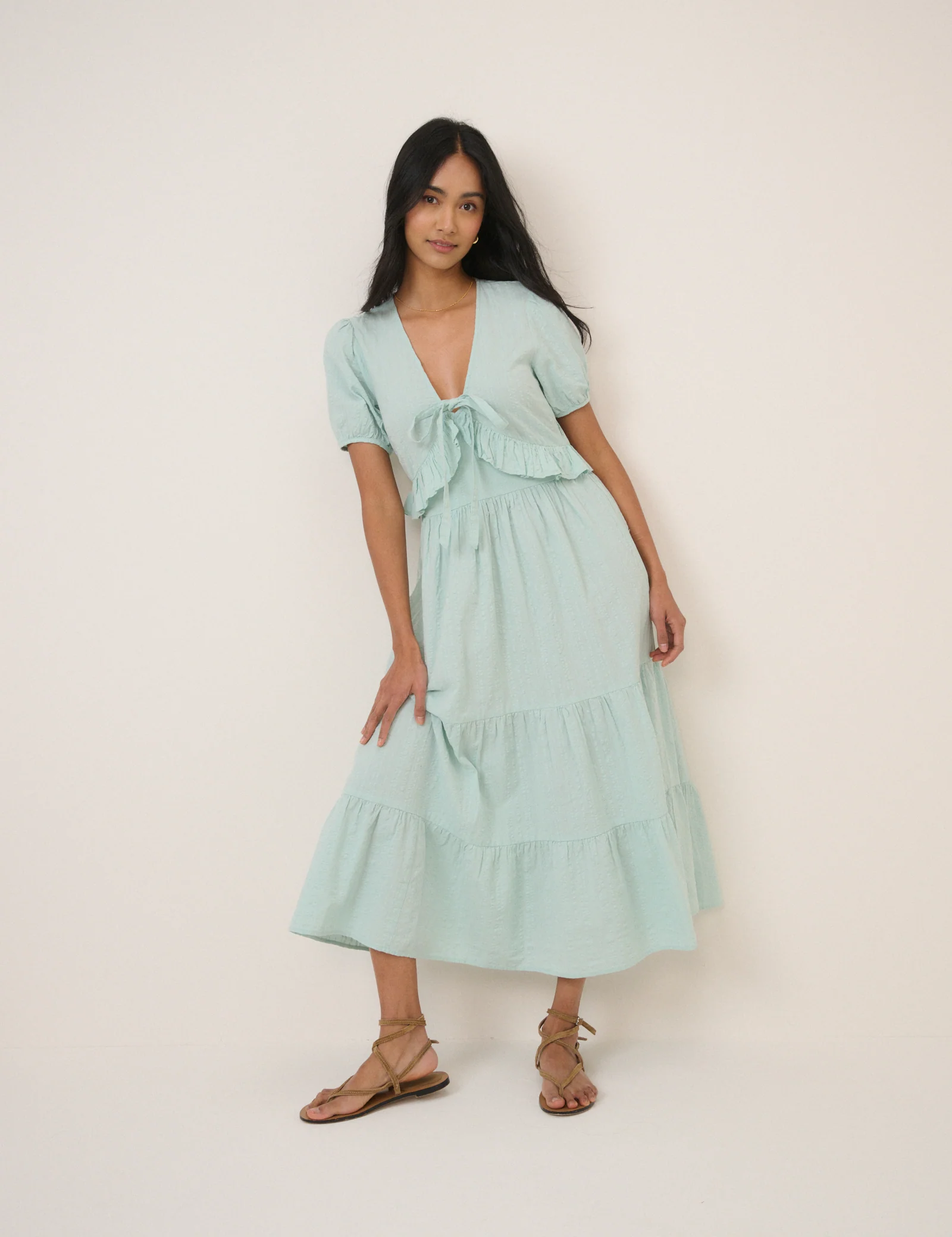 Mint Green Tiered Katie Midi Dress - Image 3
