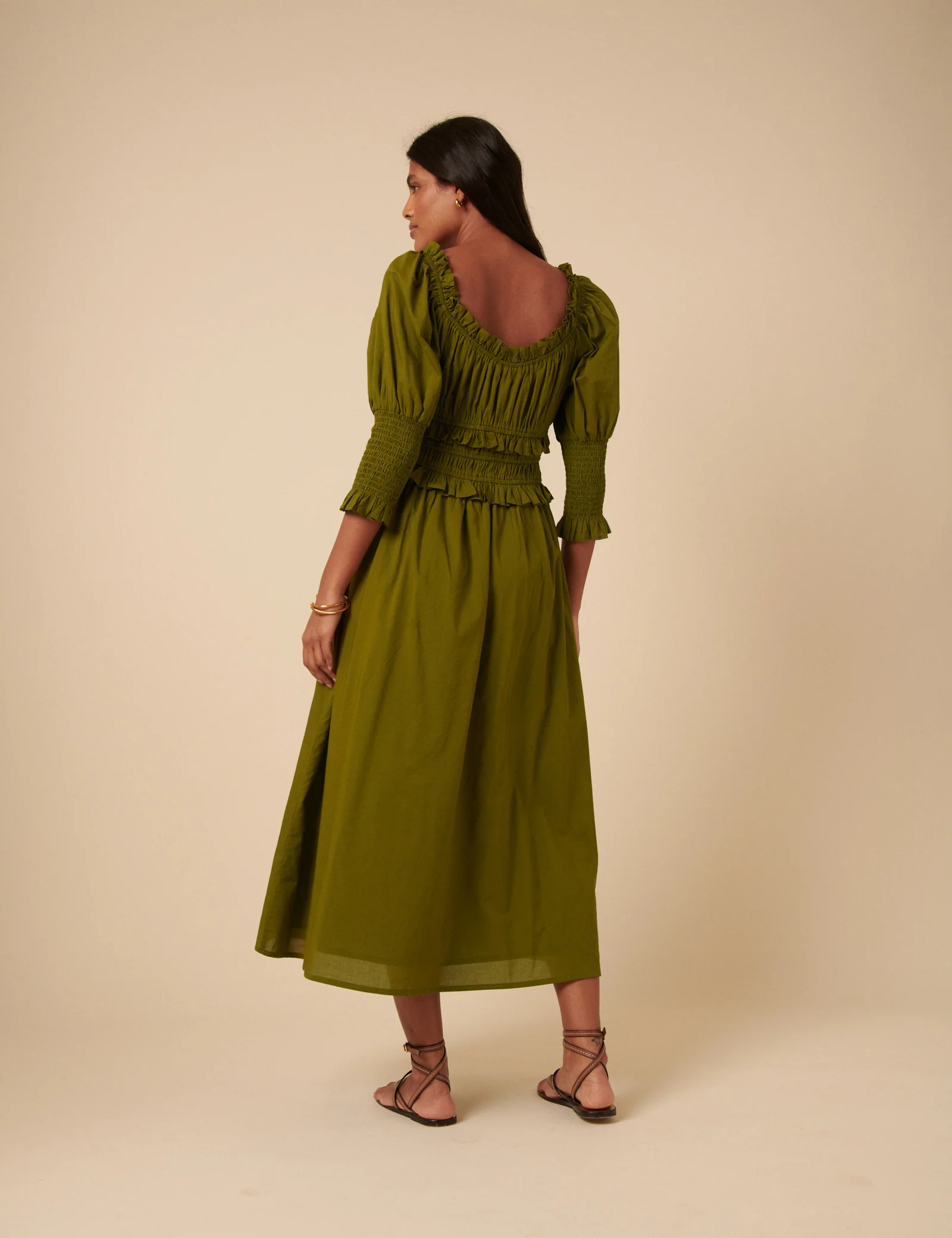 Khaki Ariel Midi Dress - Image 5