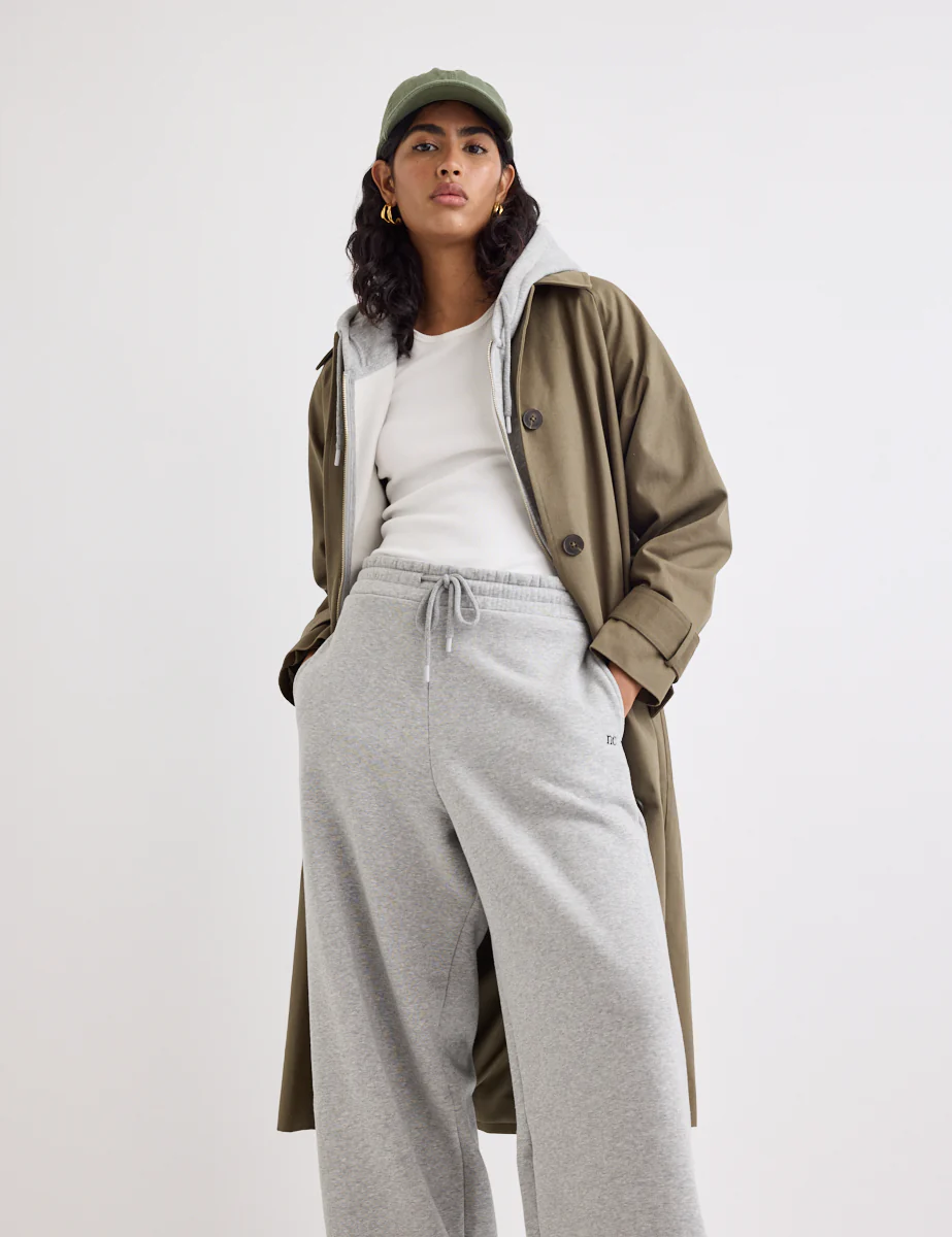 Khaki Oversized Single Breasted Trench Coat - Image 5
