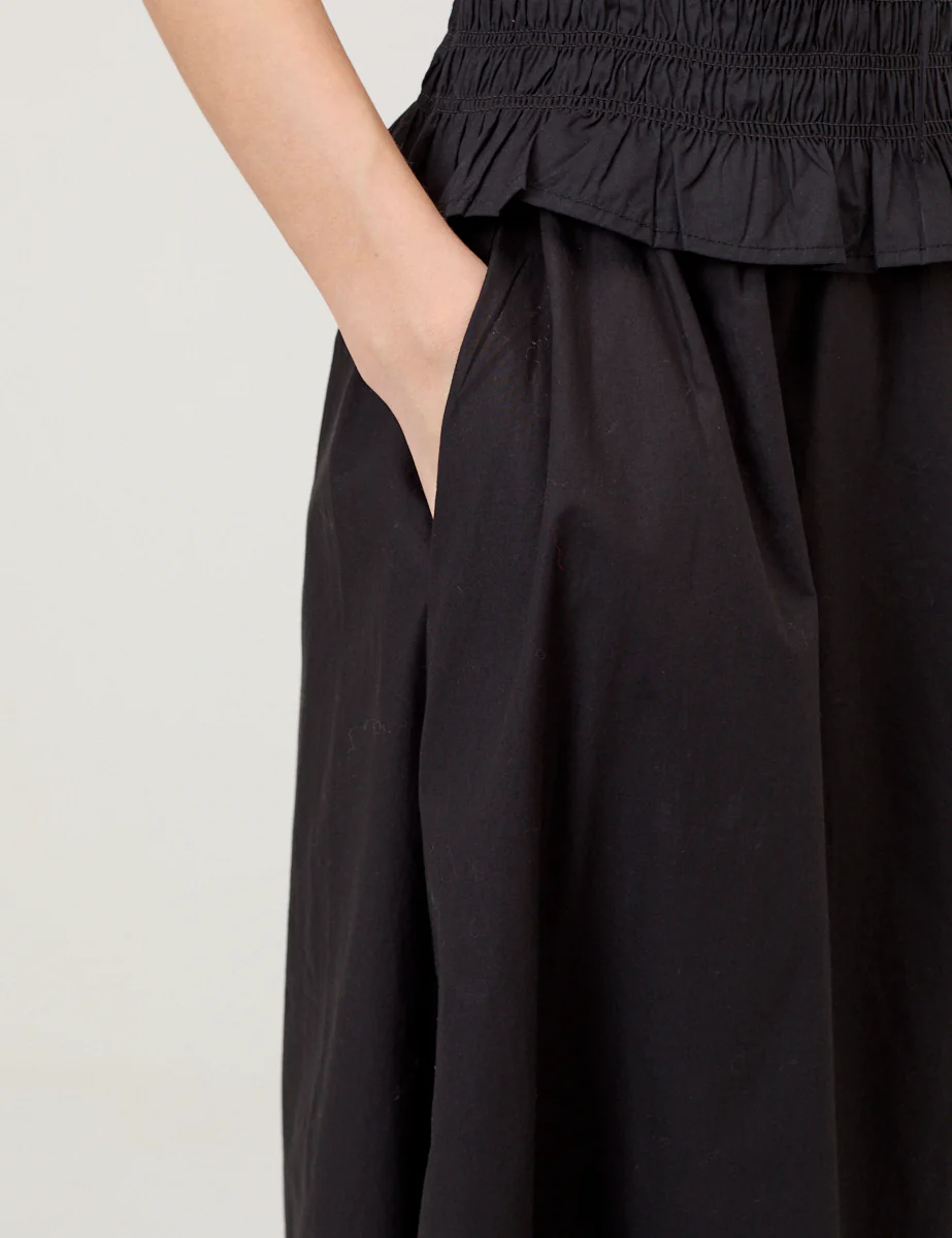 Black Poplin Midi Skirt - Image 3