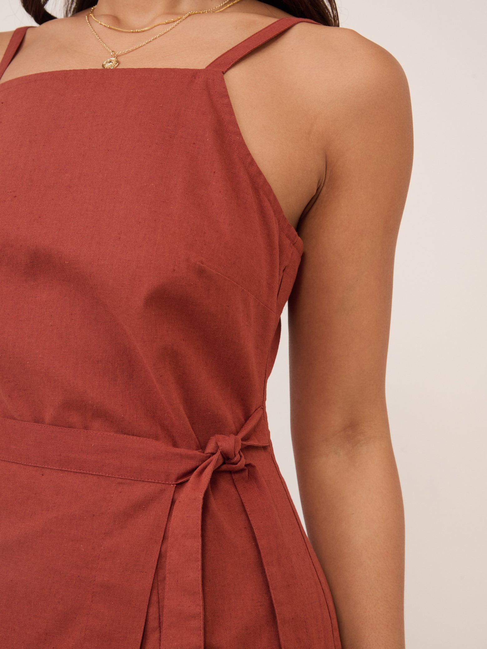 Rust Red Kourtney Midi Dress - Image 2