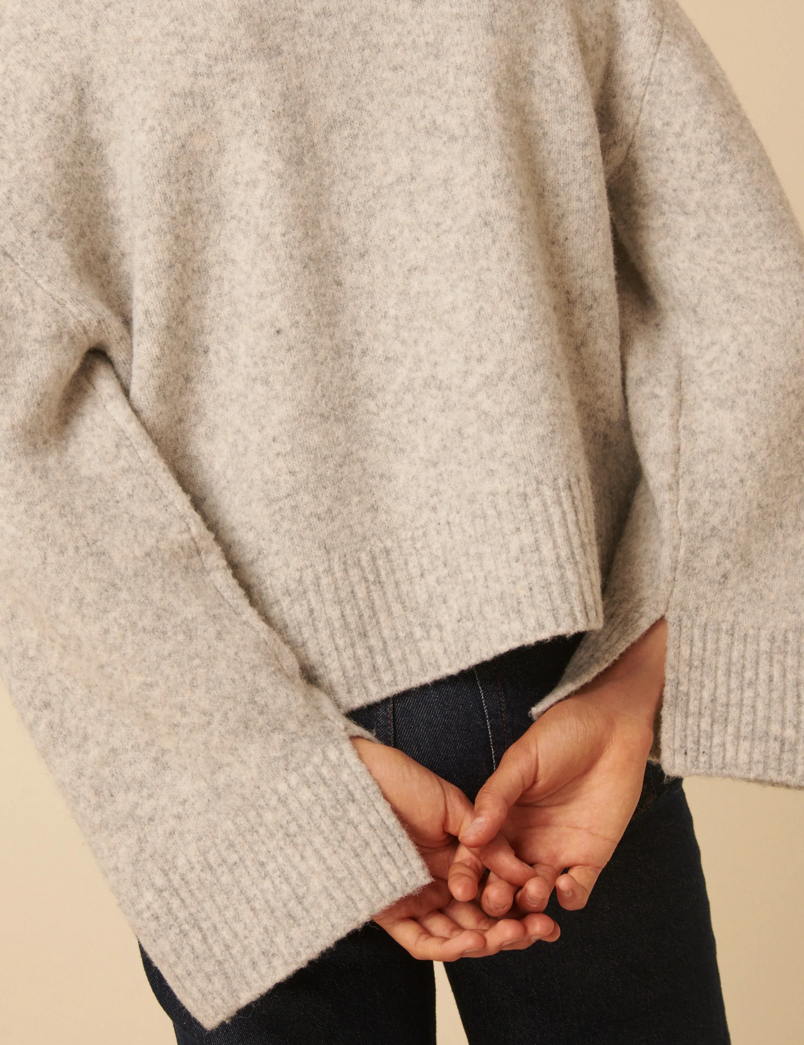 Light Grey V-Neck Cardigan - Image 3