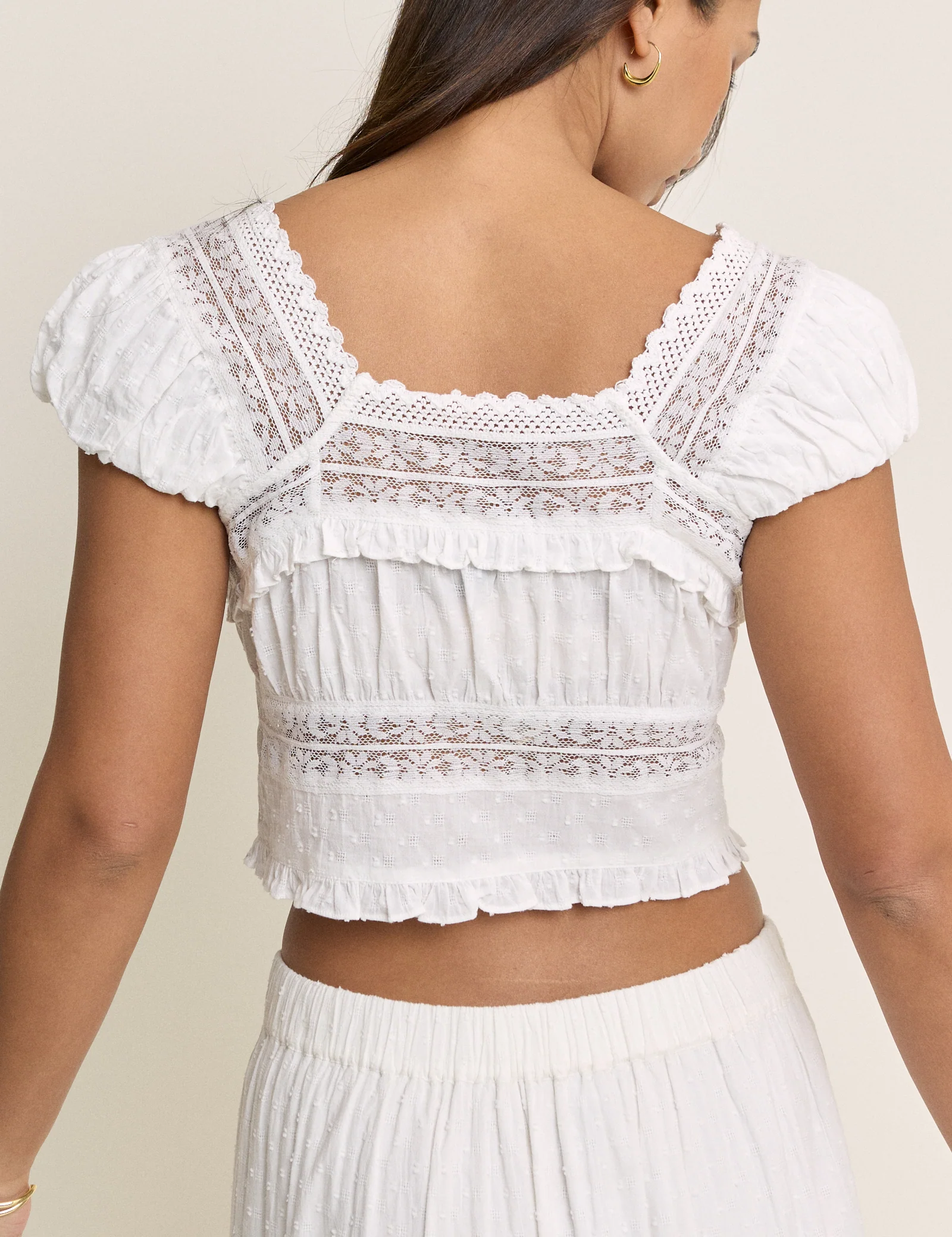 White Puff Sleeve Top - Image 5
