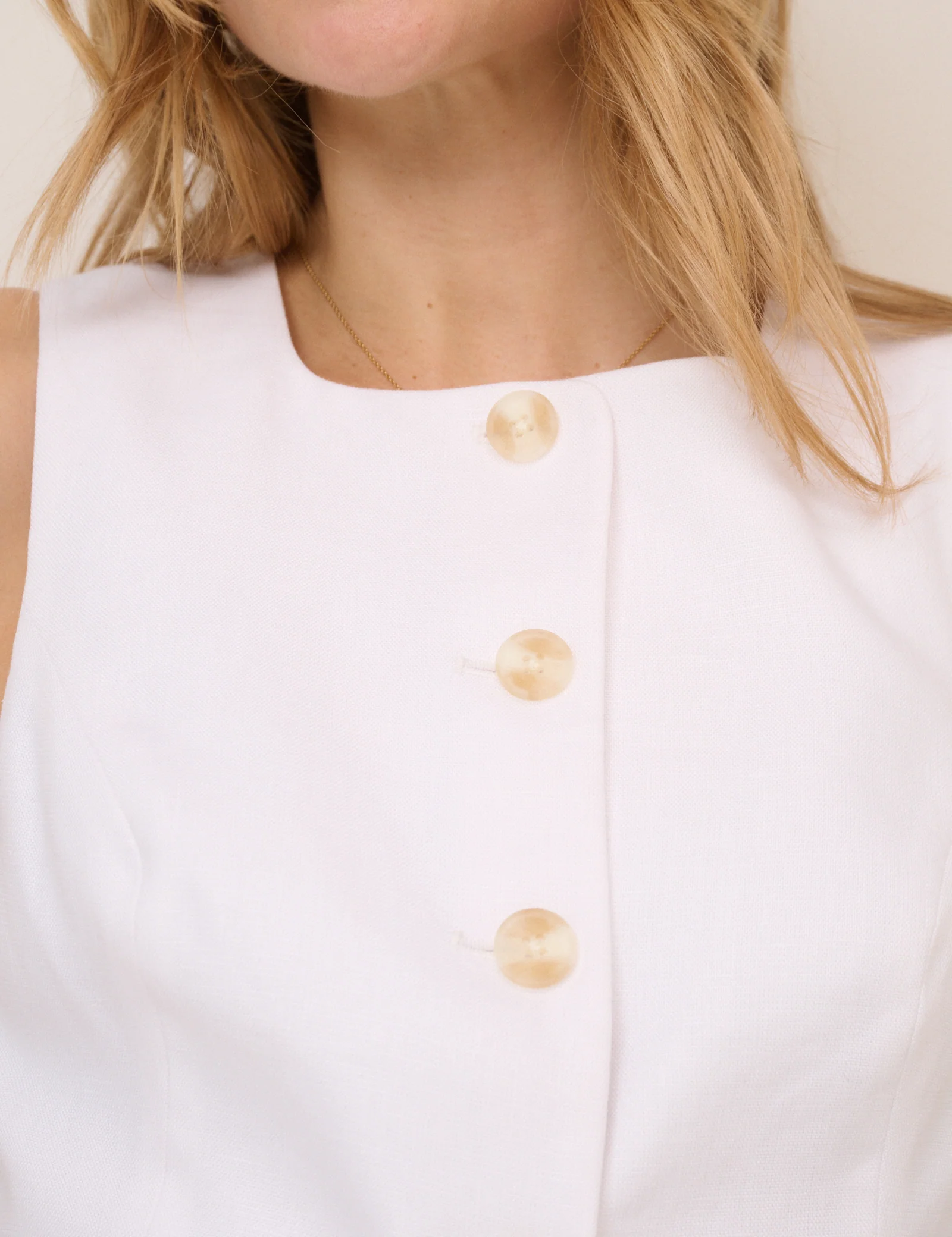 White Longline Tailored Waistcoat - Image 2