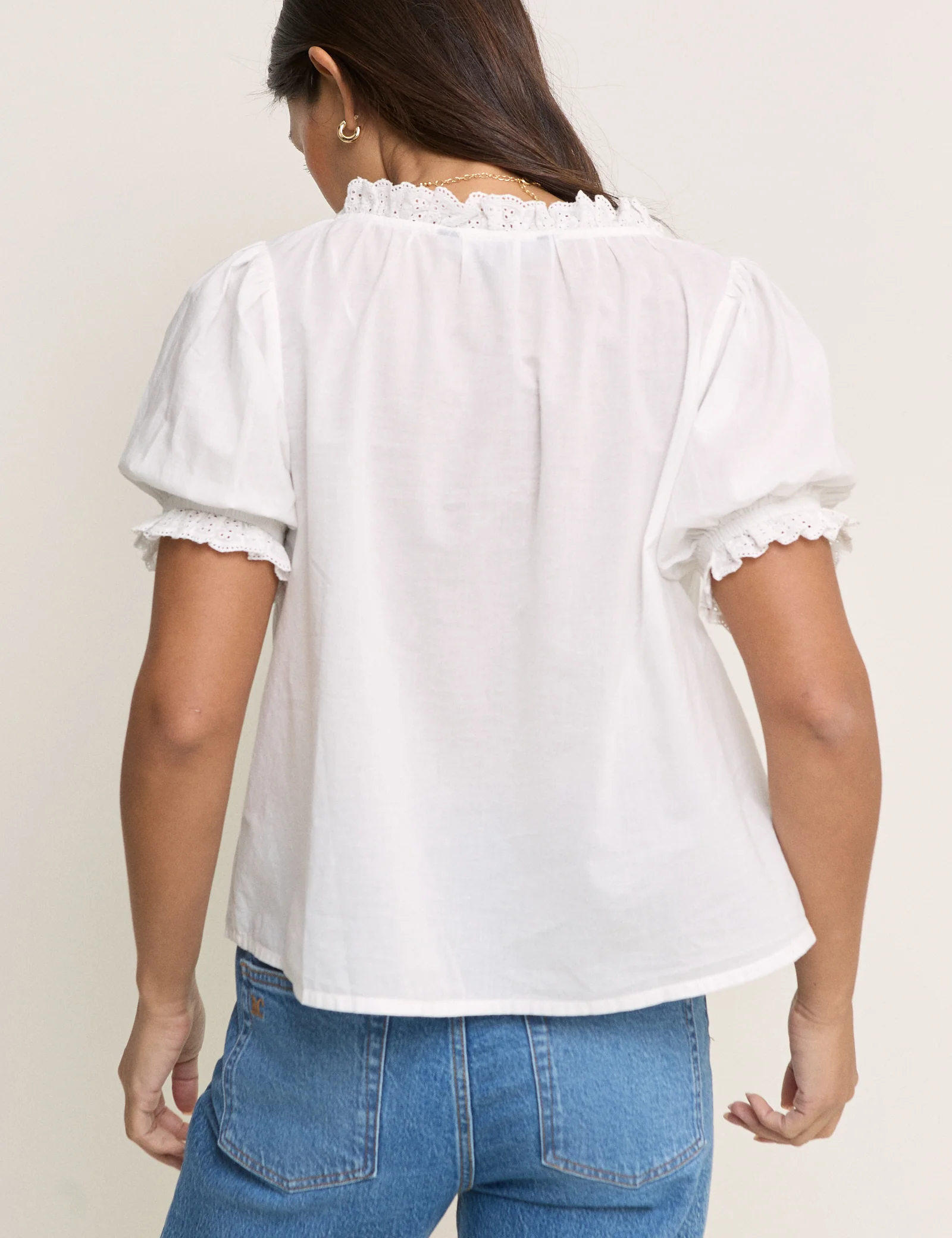 White Puff Sleeve Blouse - Image 5