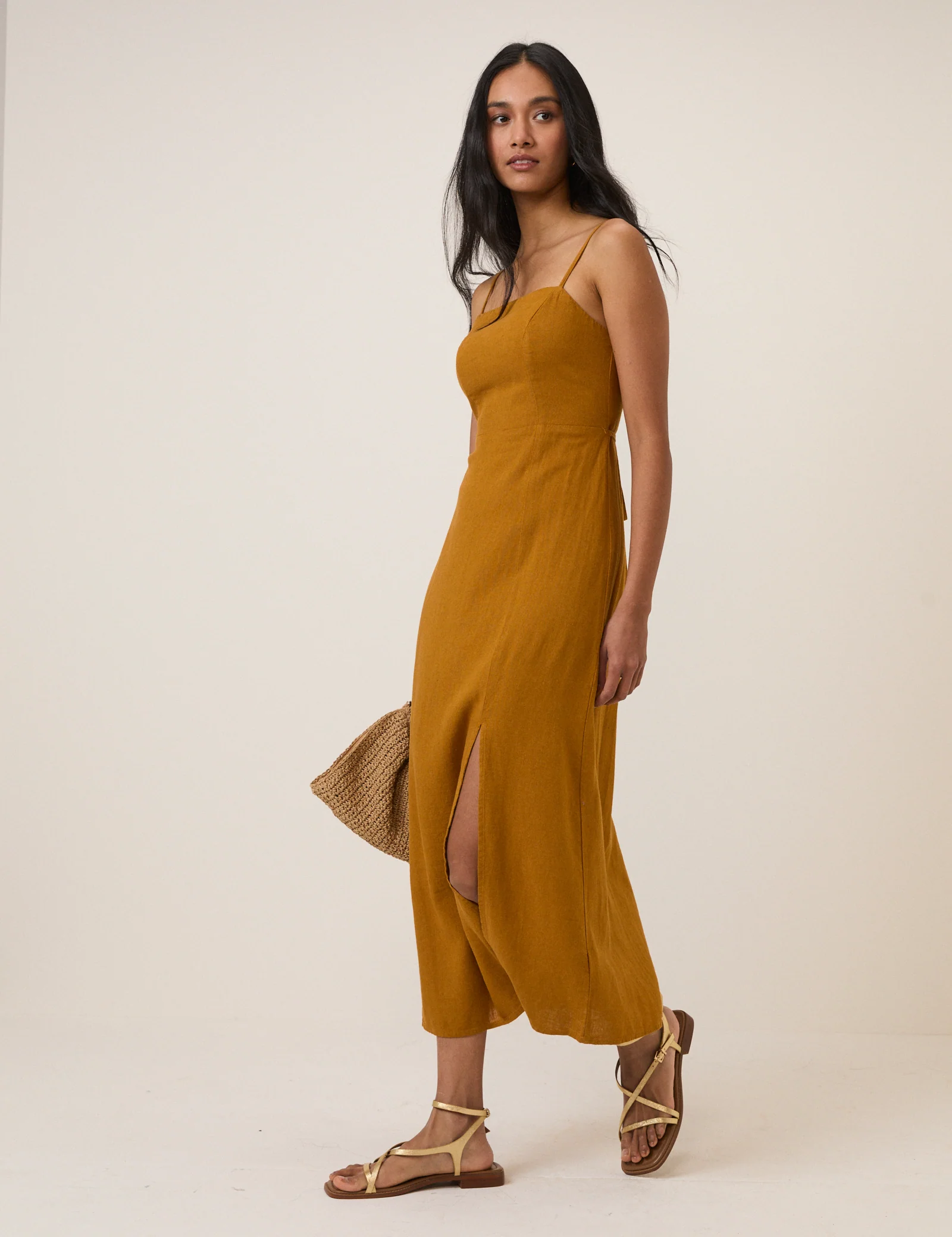 Mustard Yellow Maddy Midi Dress