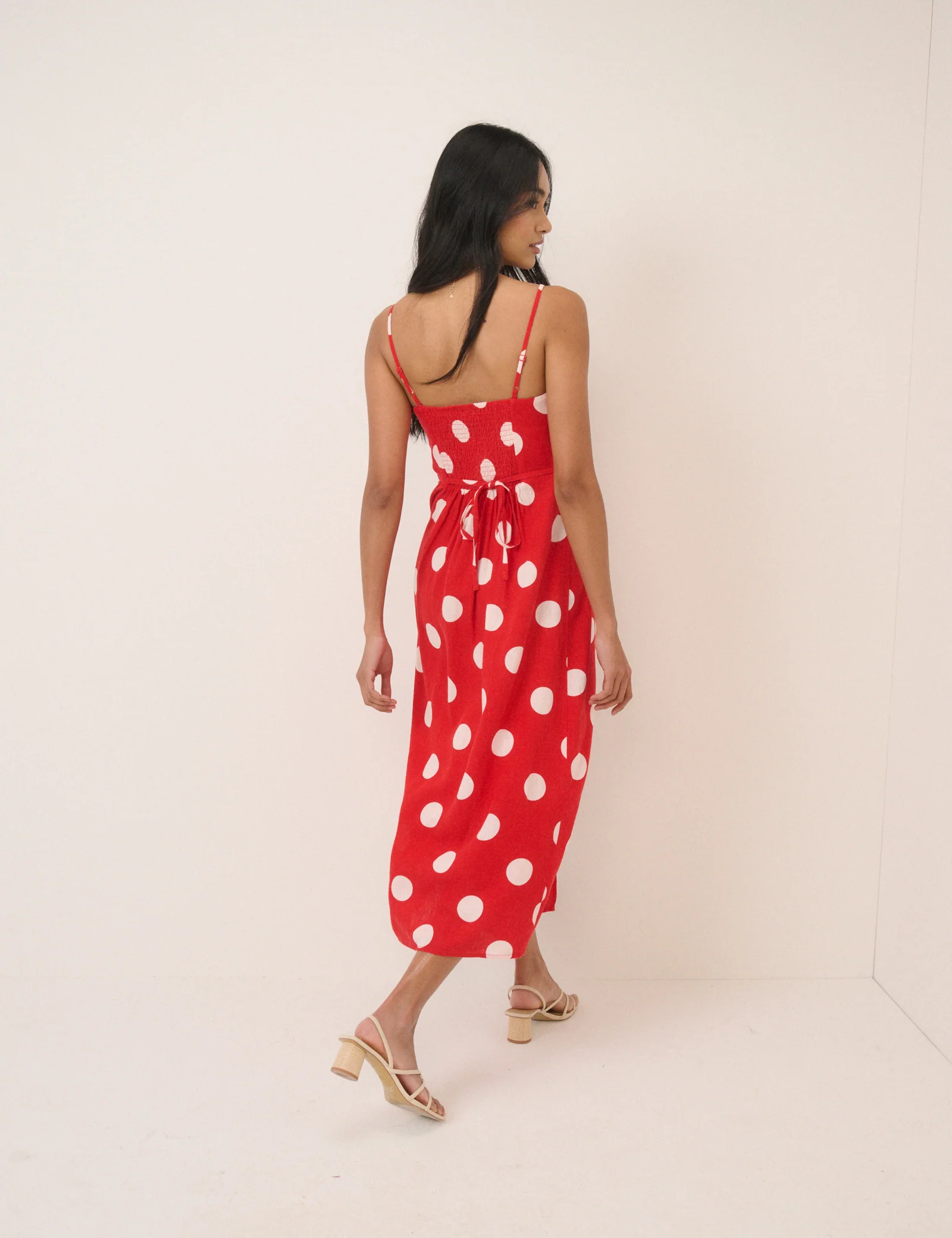 Red Polka Dot Maddy Midi Dress - Image 5