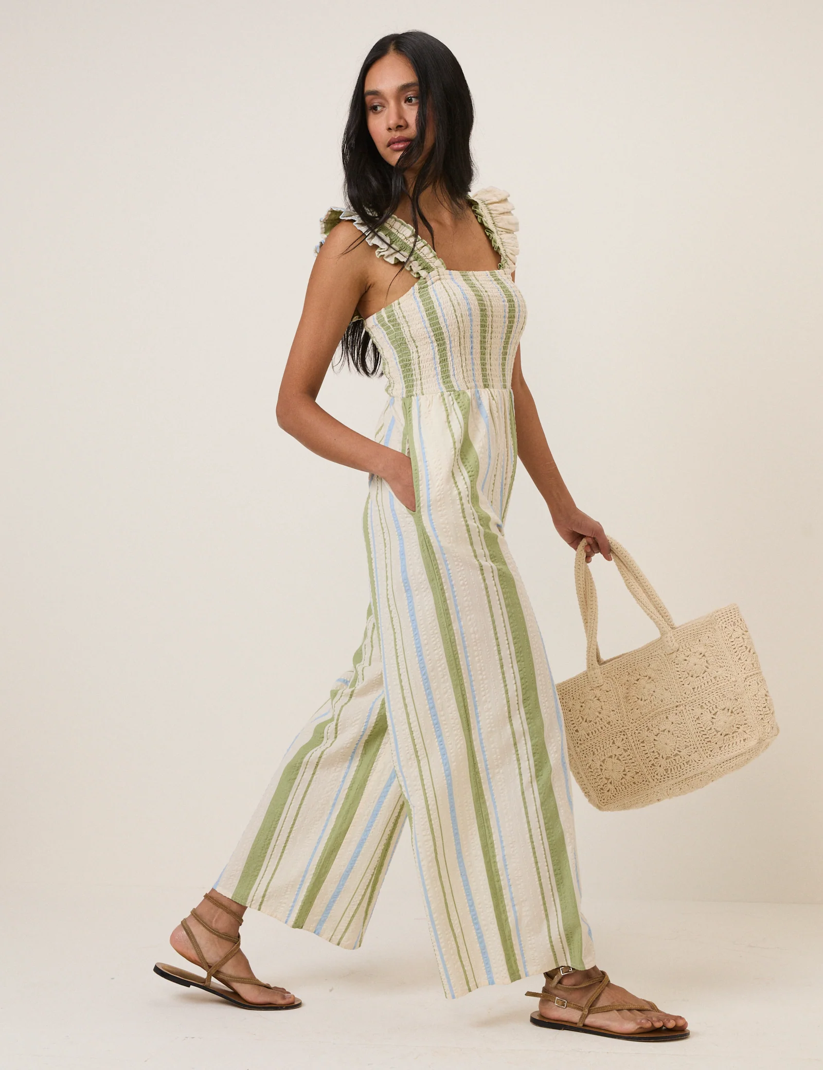 Green & Blue Stripe Maya Jumpsuit - Image 3
