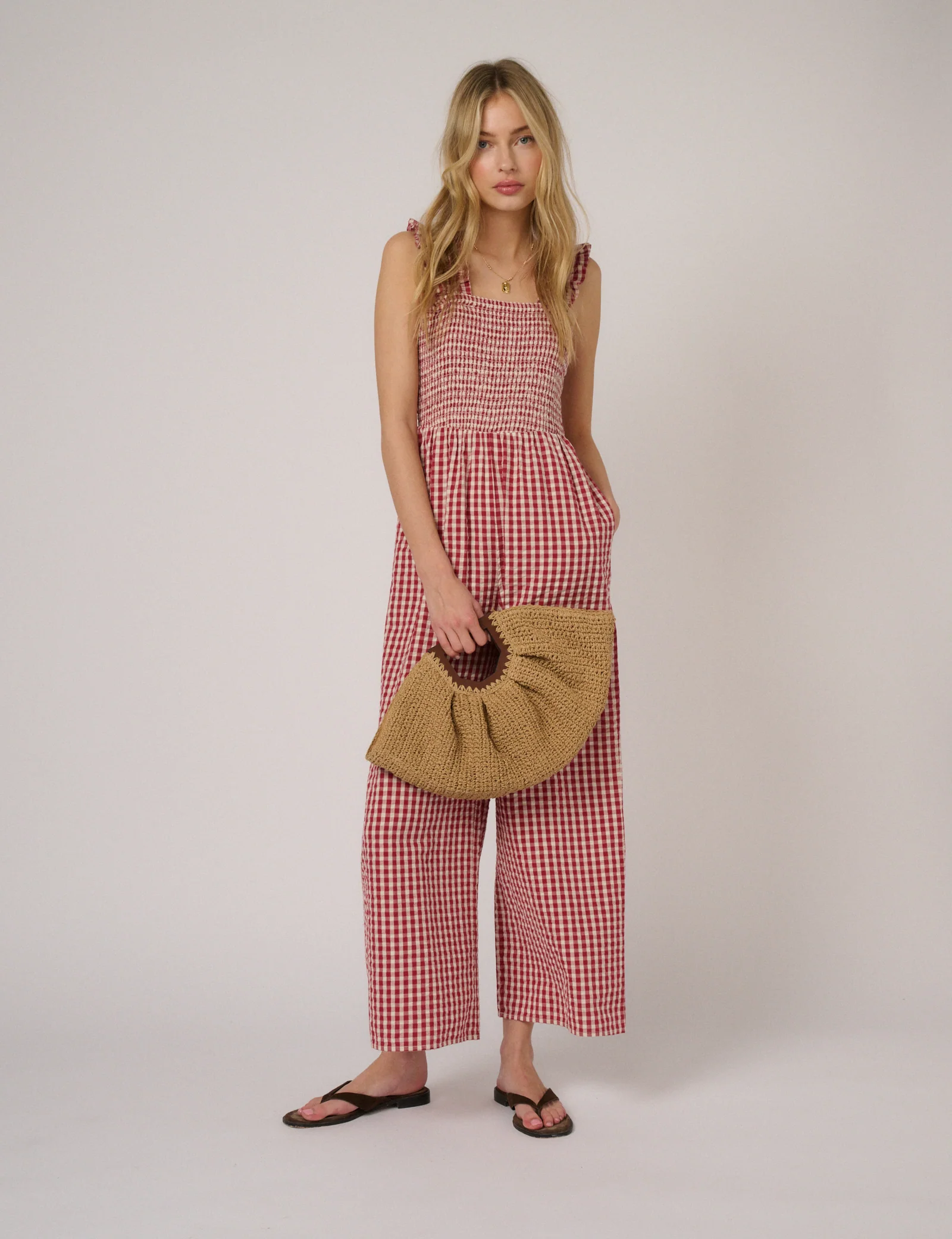 Red Gingham Maya Jumpsuit - Image 3